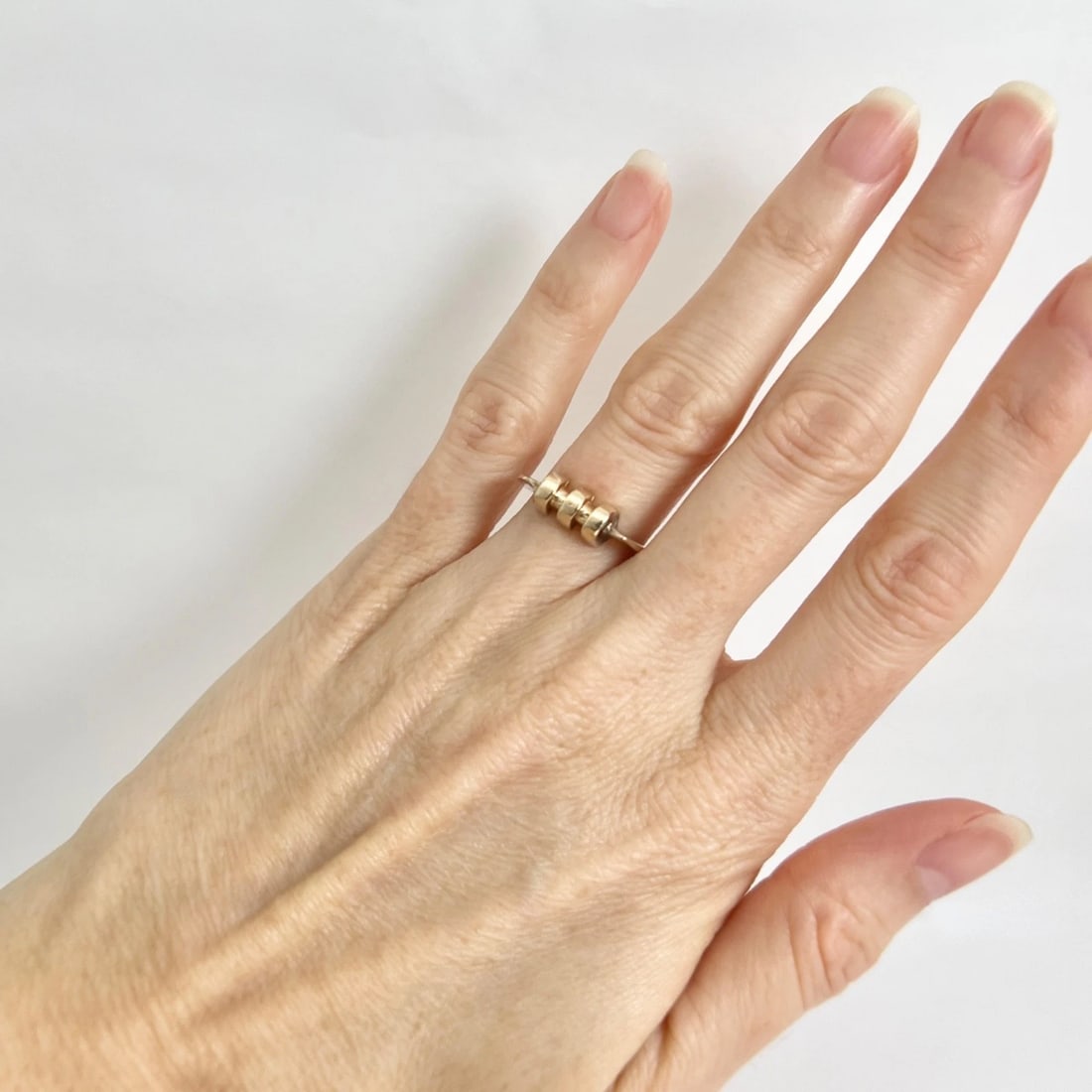 Vintage 1940's Retro Ribbed Gold Ring 14K Gold, 2.77 Grams - 4
