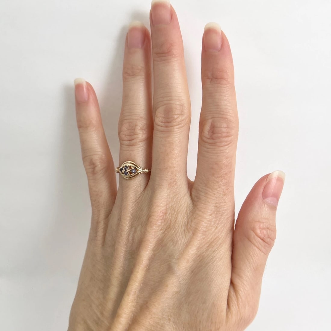 Vintage 1930's 1940's Amethyst Cluster Gemstone Ring 14K Gold, 1.94 Grams - 4