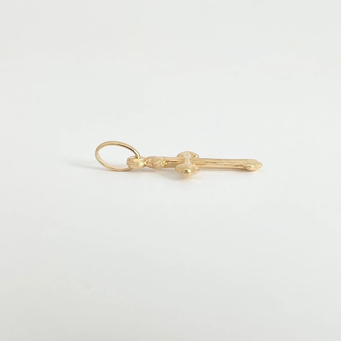 Vintage Cross Religious Pendant Charm 18K Yellow Gold, 1.19 Grams - 6