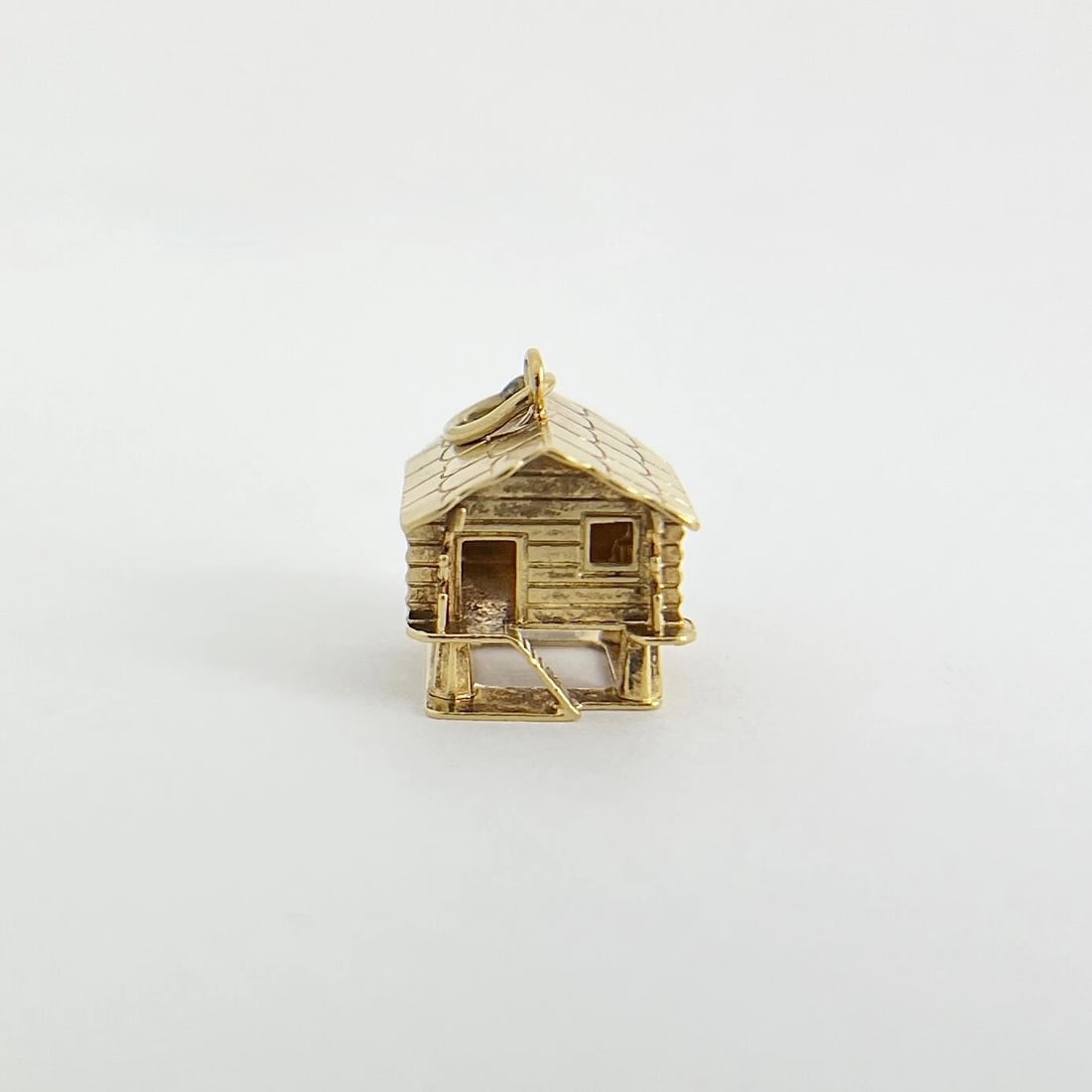 Vintage 1950's Log Cabin House Charm 18K Yellow Gold, 3.01 Grams - 5