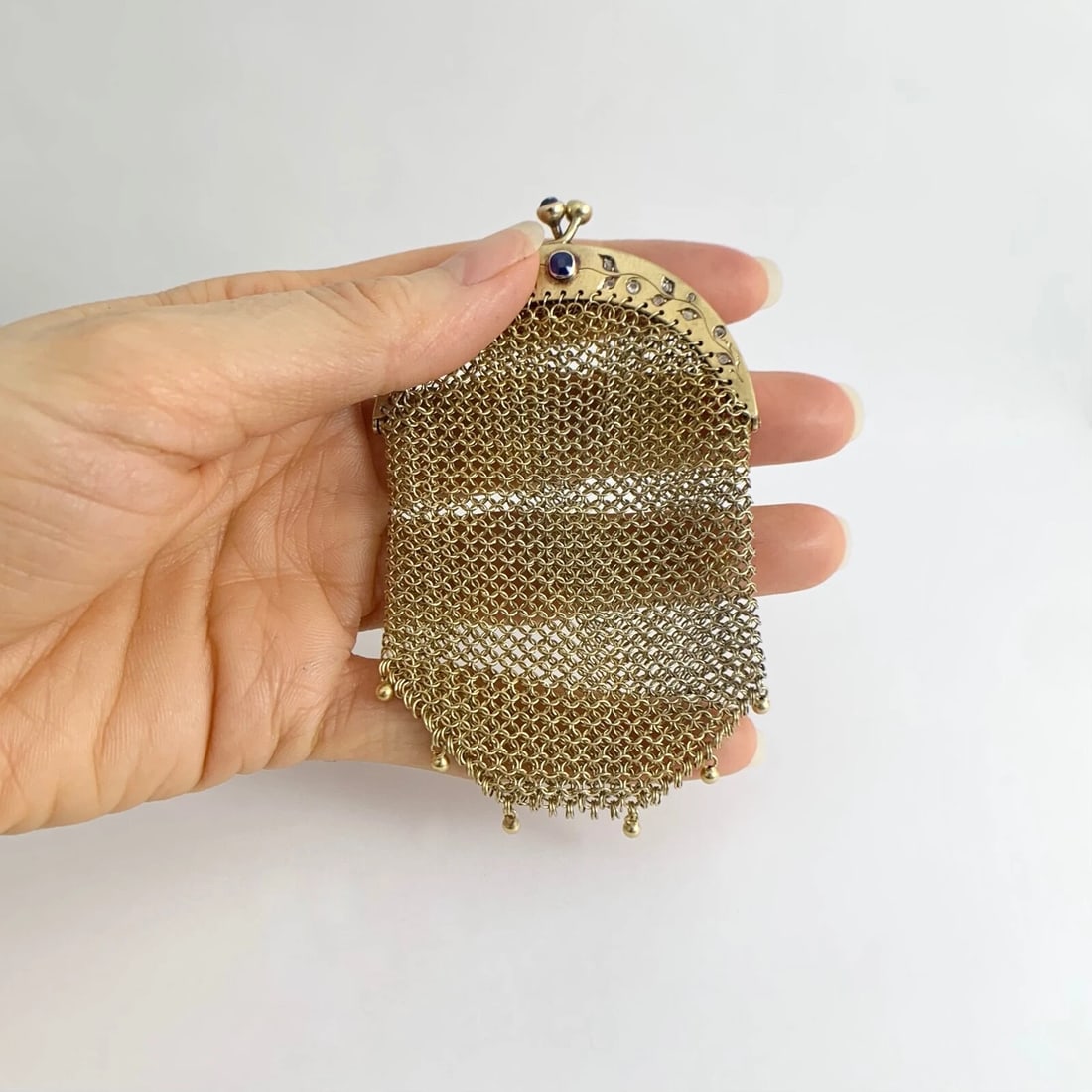 Victorian Antique Chatelaine Mesh Chain Mail Coin Purse 20K Yellow Gold 28.11 Gr - 3