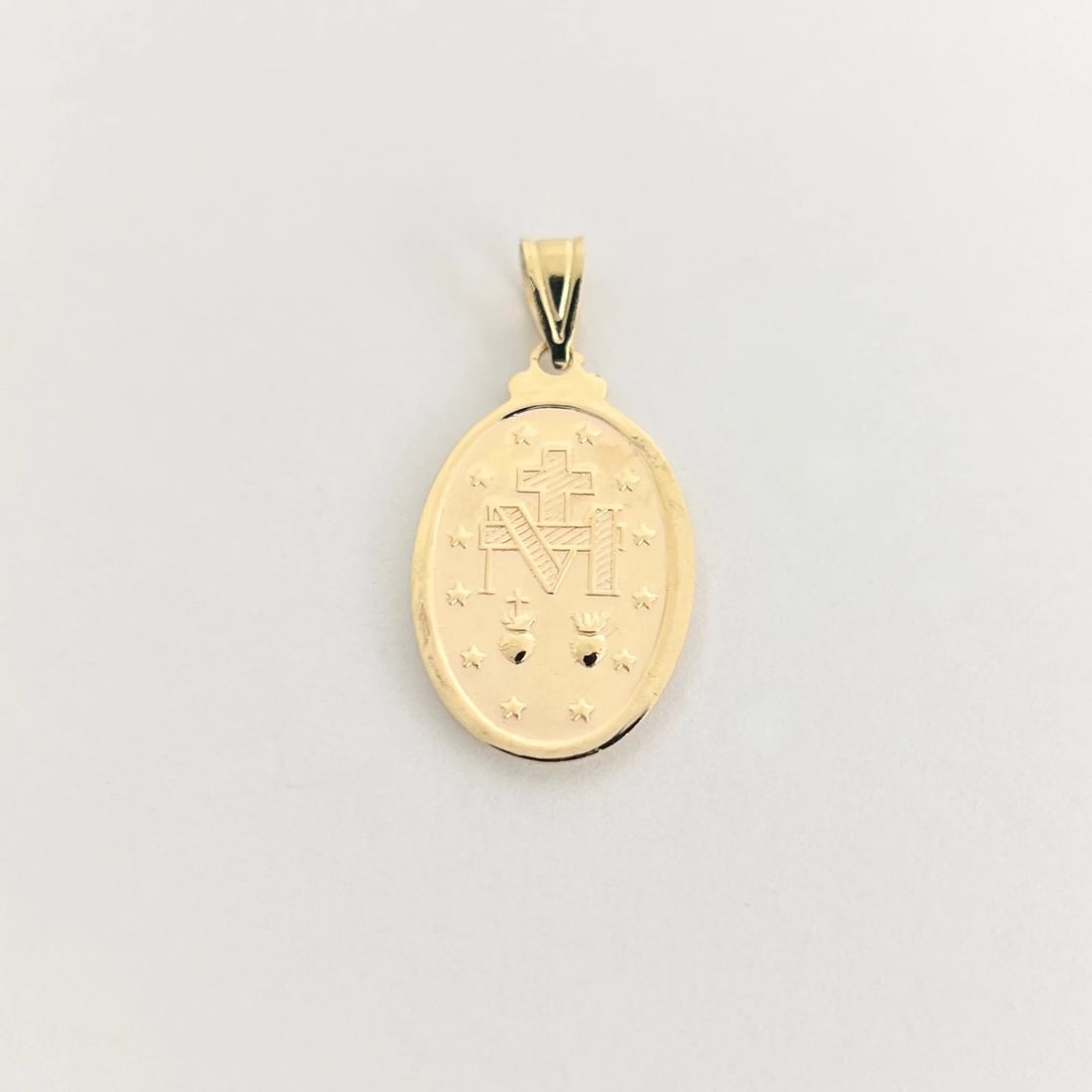 Miraculous Medal Mary Conceived Without Sin Pendant 14K Yellow Gold, 3.16 Grams - 6