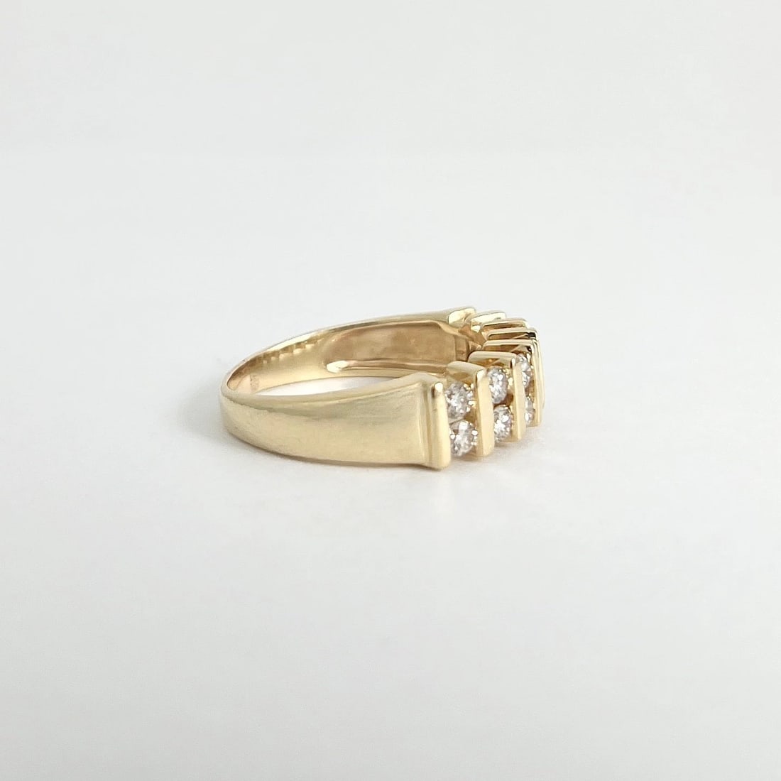 Estate 2-Row Diamond Gemlock-Set Band Ring 14K Yellow Gold .80 CTW, 4.46 Grams - 5