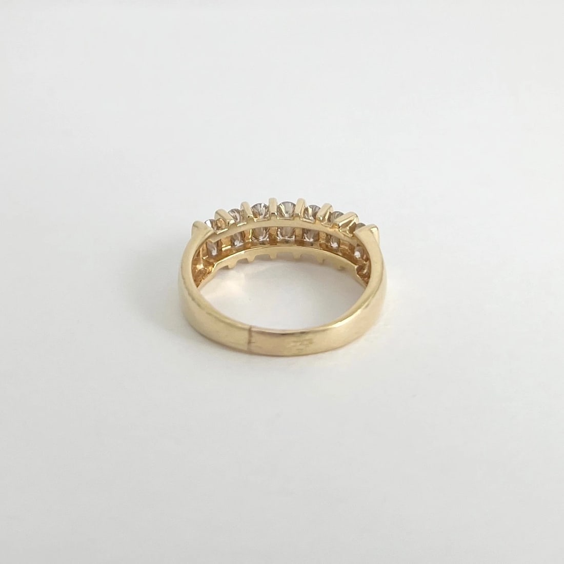 Estate 2-Row Diamond Gemlock-Set Band Ring 14K Yellow Gold .80 CTW, 4.46 Grams - 6