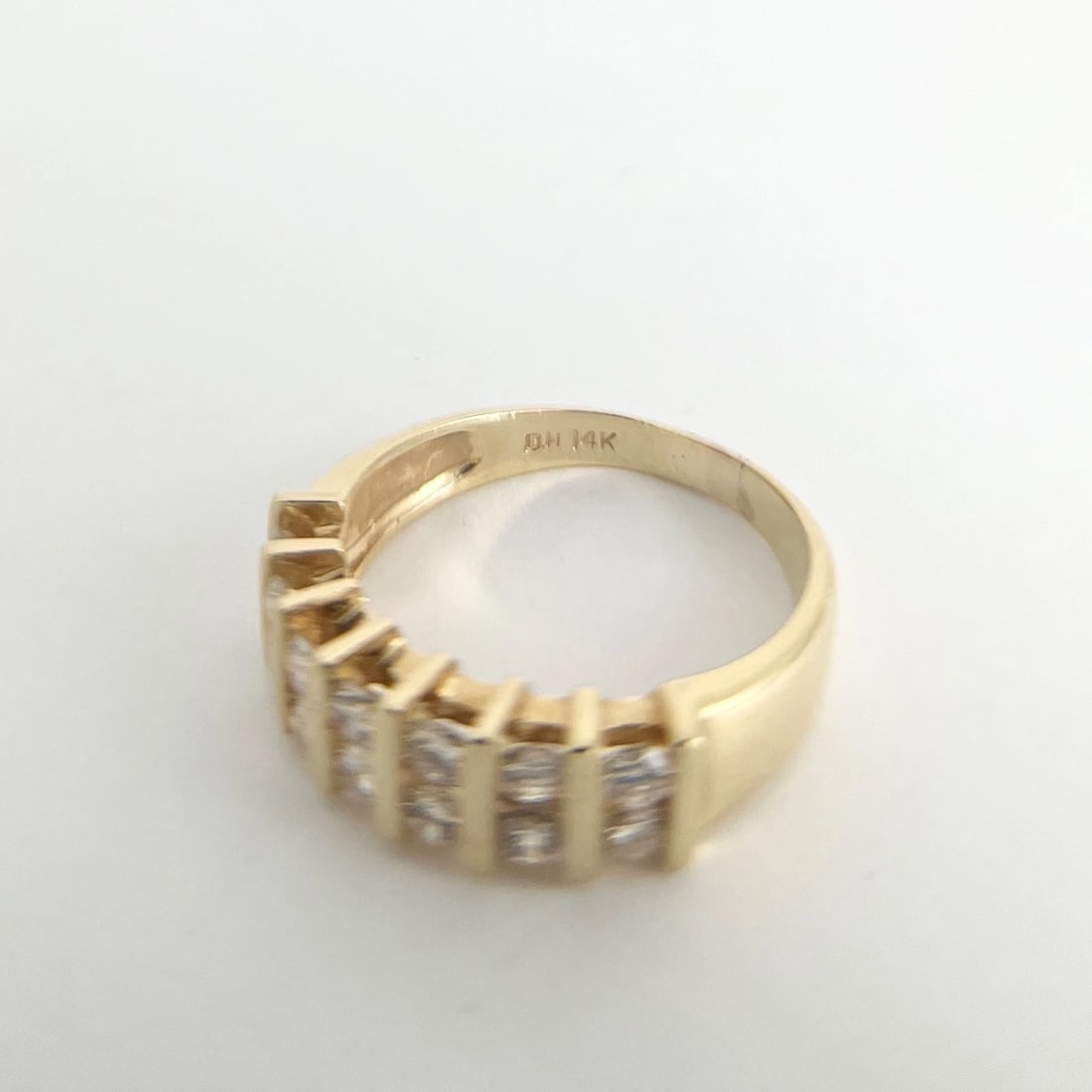 Estate 2-Row Diamond Gemlock-Set Band Ring 14K Yellow Gold .80 CTW, 4.46 Grams - 7