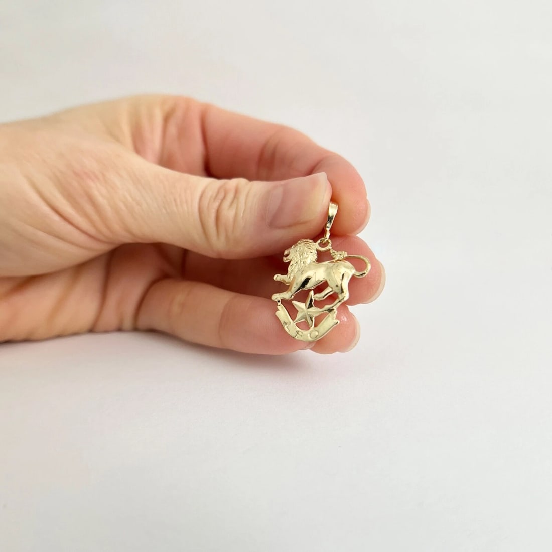 Leo Lion Zodiac Pendant Charm 10K Yellow Gold, 1.60 Grams - 3