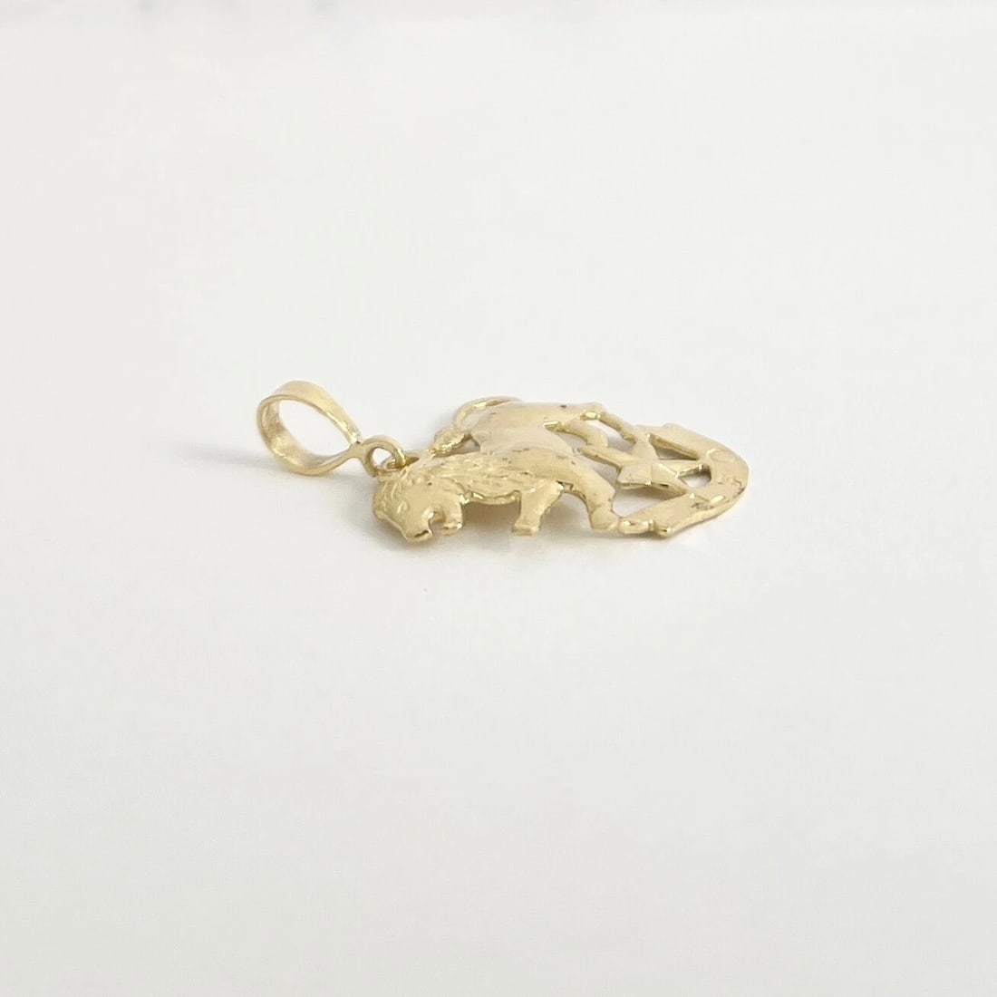 Leo Lion Zodiac Pendant Charm 10K Yellow Gold, 1.60 Grams - 5