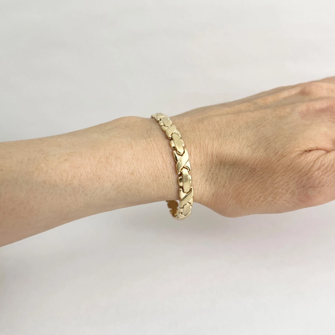 X-Link Bar Chain Bracelet 14K Yellow Gold, 6.4 Inches, 5.38 Grams - 4