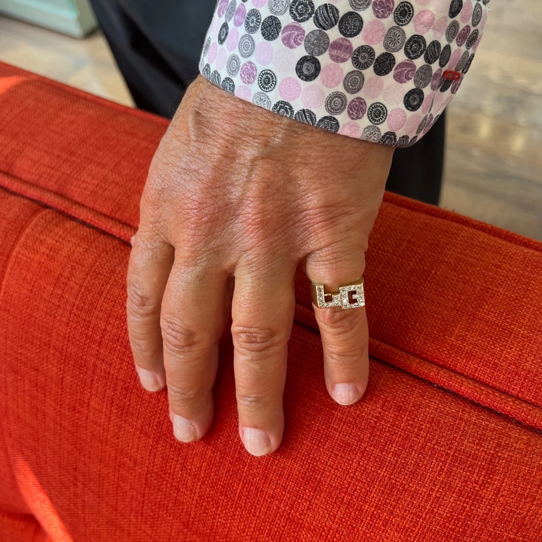 Letter LG Initial Diamond Ring 14K Yellow Gold, 7.90 Grams - 5