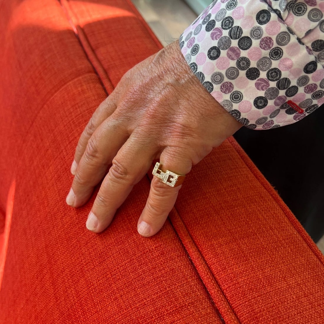 Letter LG Initial Diamond Ring 14K Yellow Gold, 7.90 Grams - 6