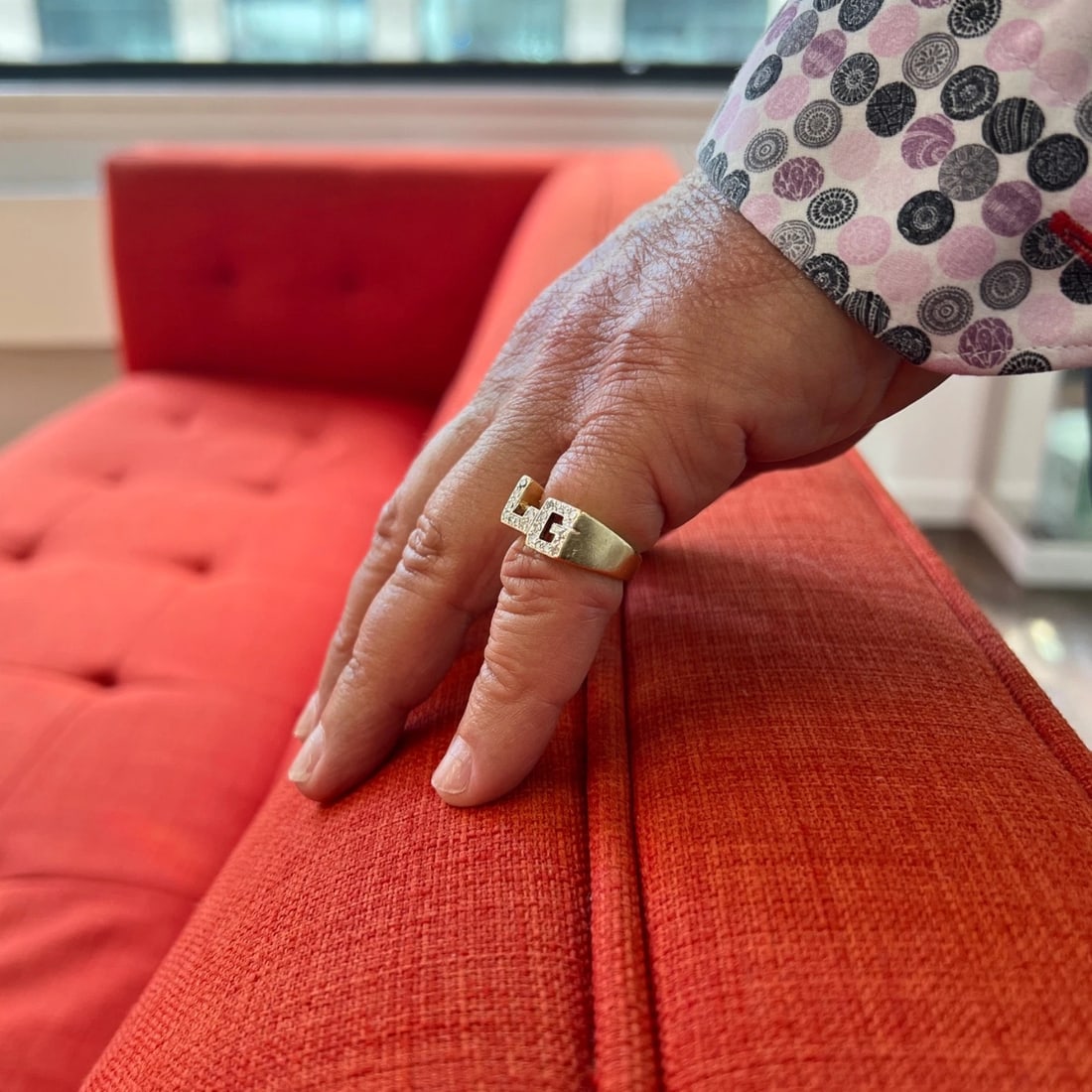 Letter LG Initial Diamond Ring 14K Yellow Gold, 7.90 Grams - 7