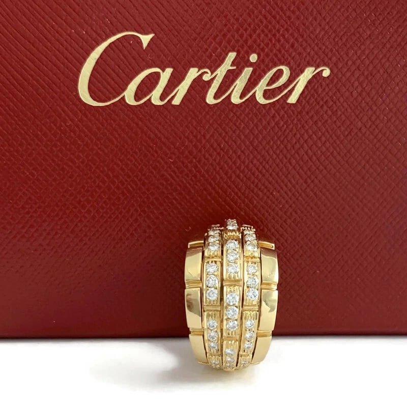 Cartier Maillon Panthere One Single 5-Row Diamond Hoop Earring 18K Yellow Gold: Title: Cartier Maillon Panthere One Single 5-Row Diamond Hoop Earring 18K Yellow Gold Description: Cartier Maillon Panthere One Single 5-Row Diamond Hoop Earring 18K Yellow Gold This is for one earrin