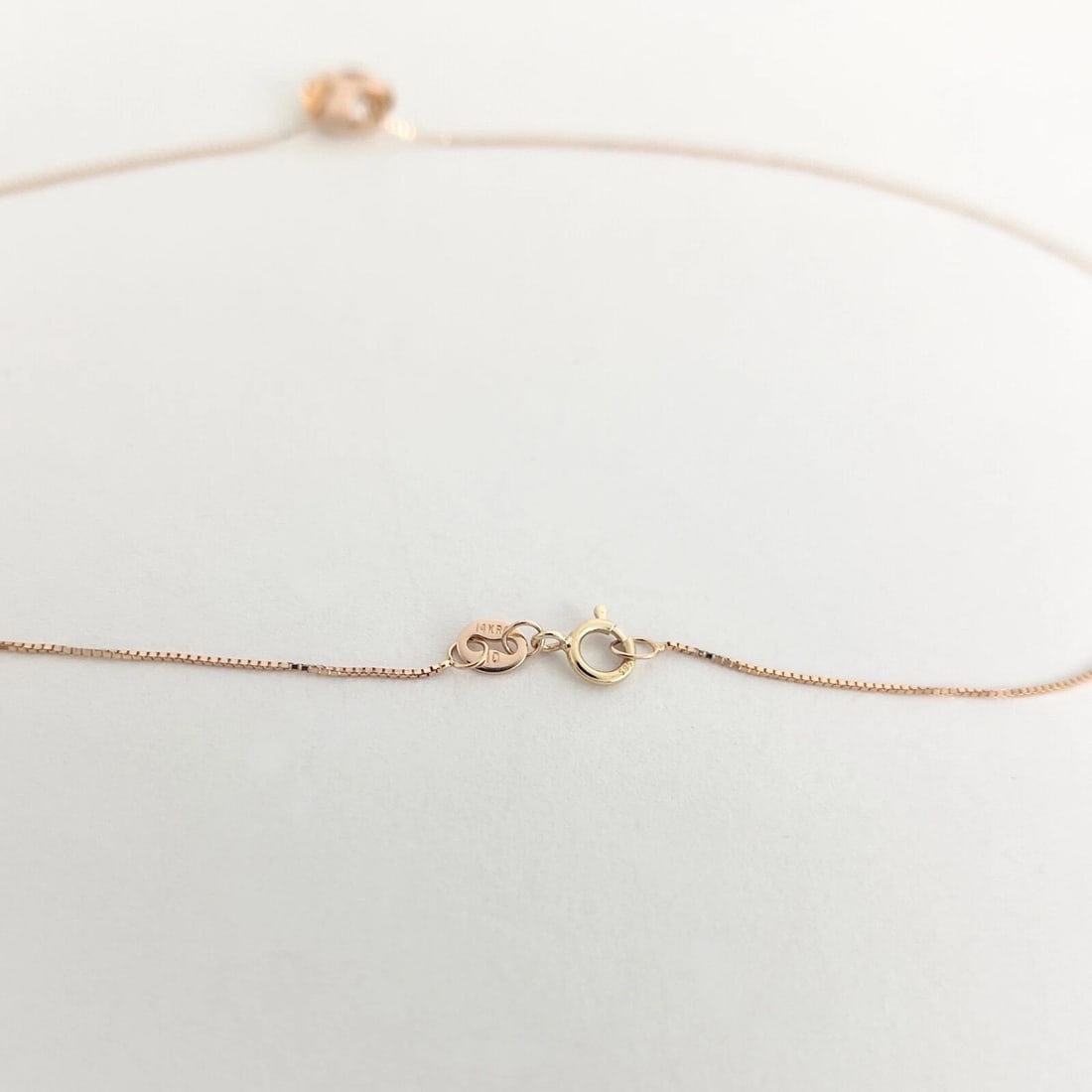 Round CZ Bezel Solitaire Pendant Necklace 14K Pink Rose Gold, 1.14 Grams - 6