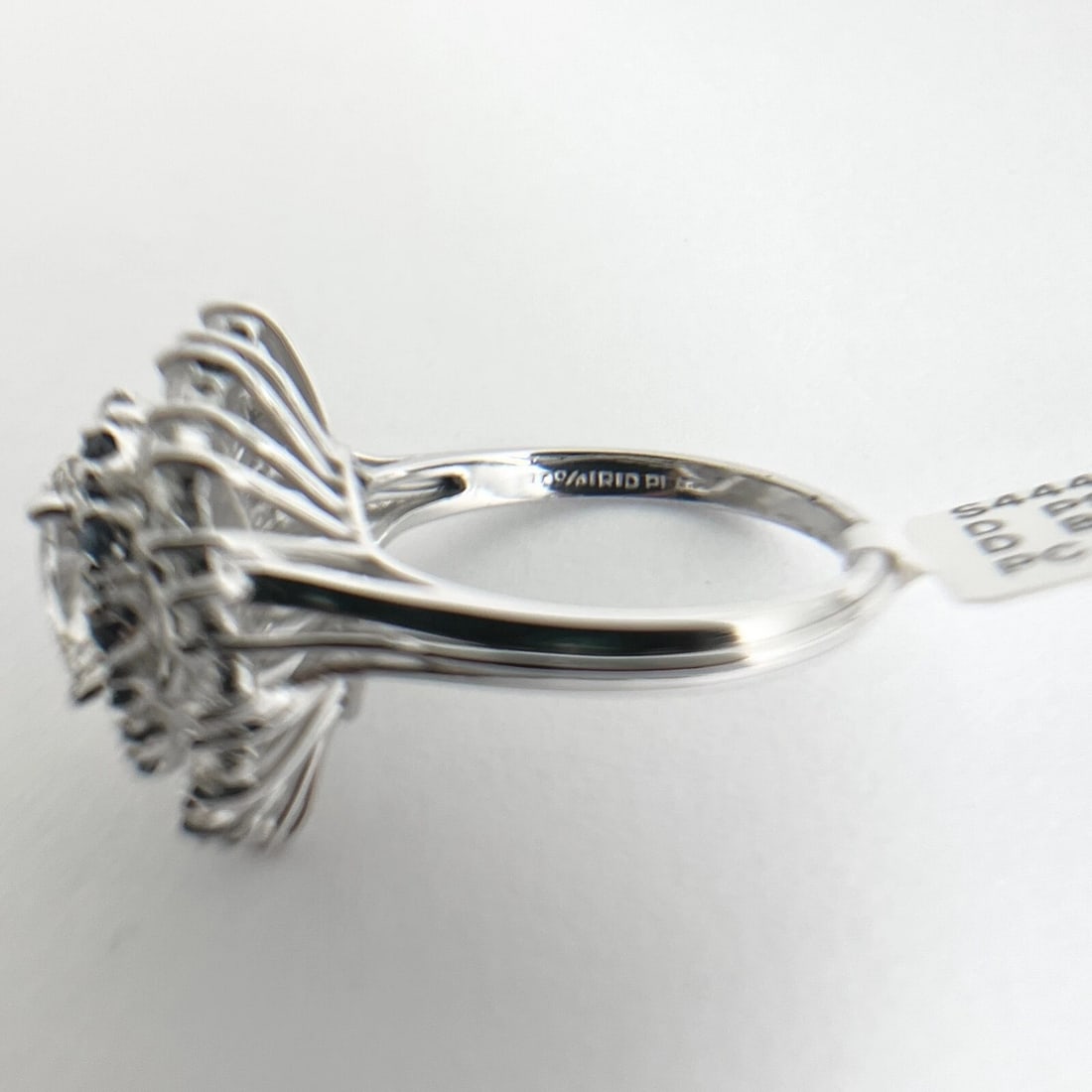 Pear Diamond Baguette Halo Blue Sapphire Cocktail Ring, Platinum, 3.84 CTW - 9