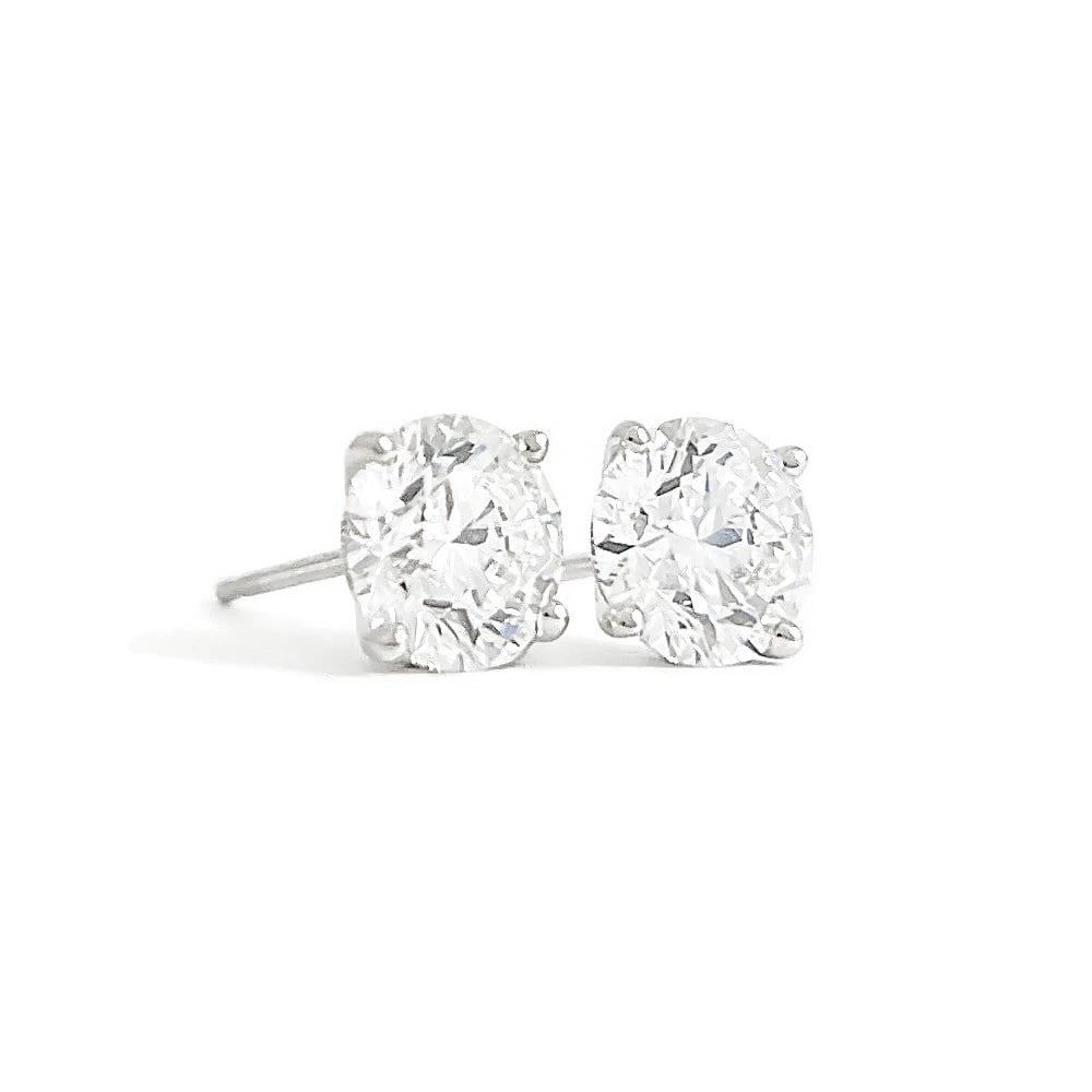 Round Lab-Created Diamond Stud Earrings 14K White Gold 4-Prong Martini, 2.04 CTW: Title: Round Lab-Created Diamond Stud Earrings 14K White Gold 4-Prong Martini, 2.04 CTW Description: Round Lab-Created Diamond Stud Earrings 14K White Gold 4-Prong Martini, 2.04 CTW These are