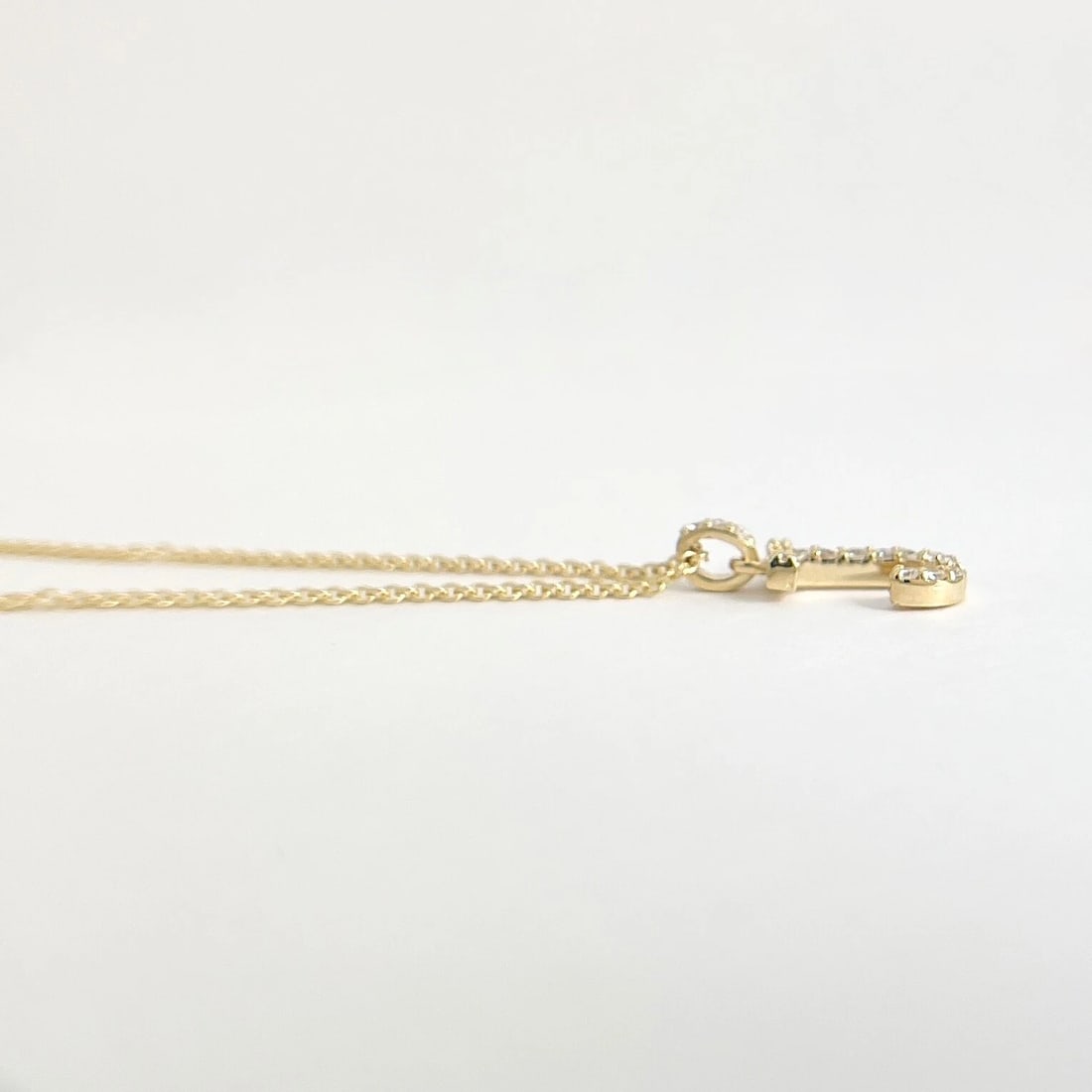 Letter J Initial Diamond Pendant Necklace 14K Yellow Gold .31 CTW - 5