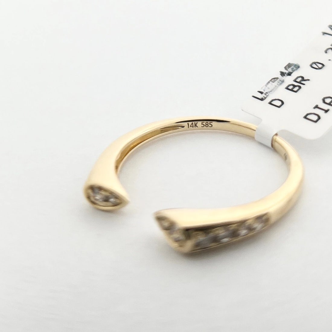 Pave Diamond Open Claw Ring 14K Yellow Gold, Size 6.75 - 8