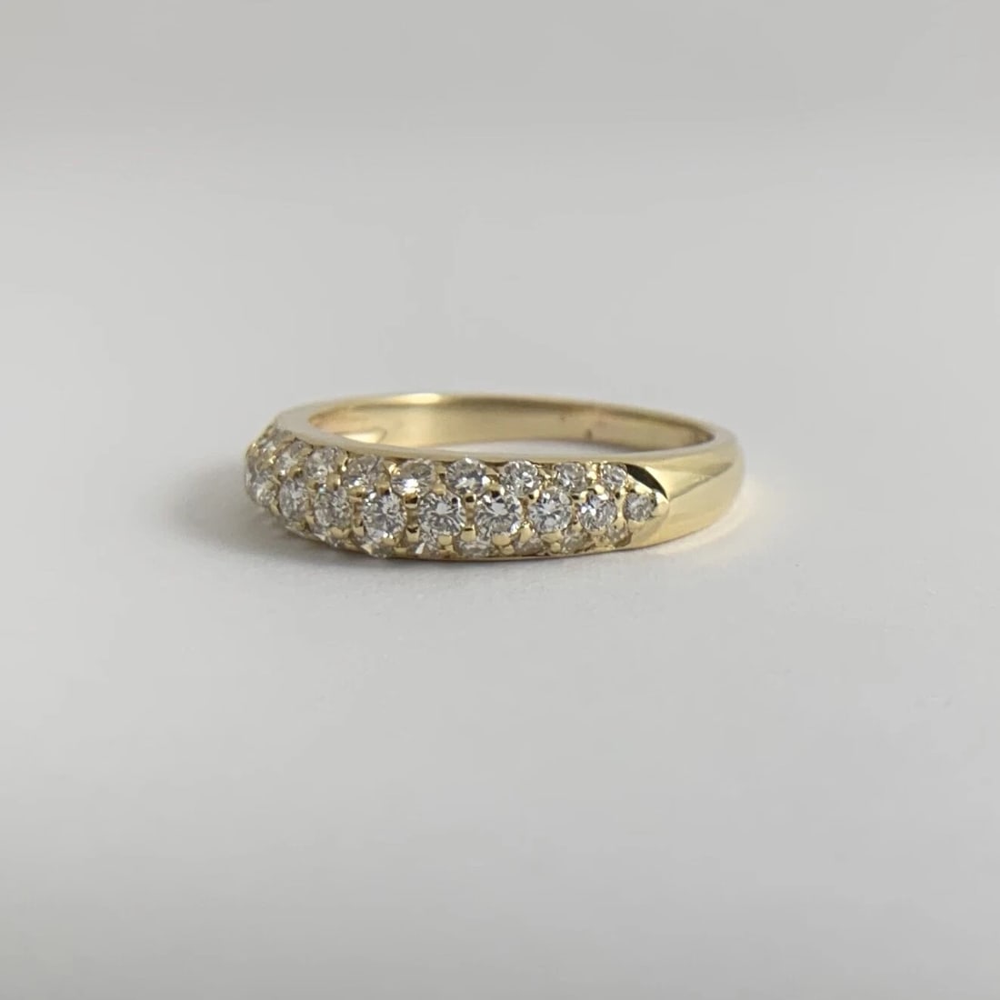 Pave Top Diamond Statement Band Ring in 18K Yellow Gold, .62 CTW, 3.49 Grams - 10