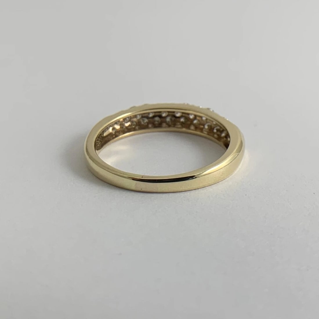 Pave Top Diamond Statement Band Ring in 18K Yellow Gold, .62 CTW, 3.49 Grams - 9