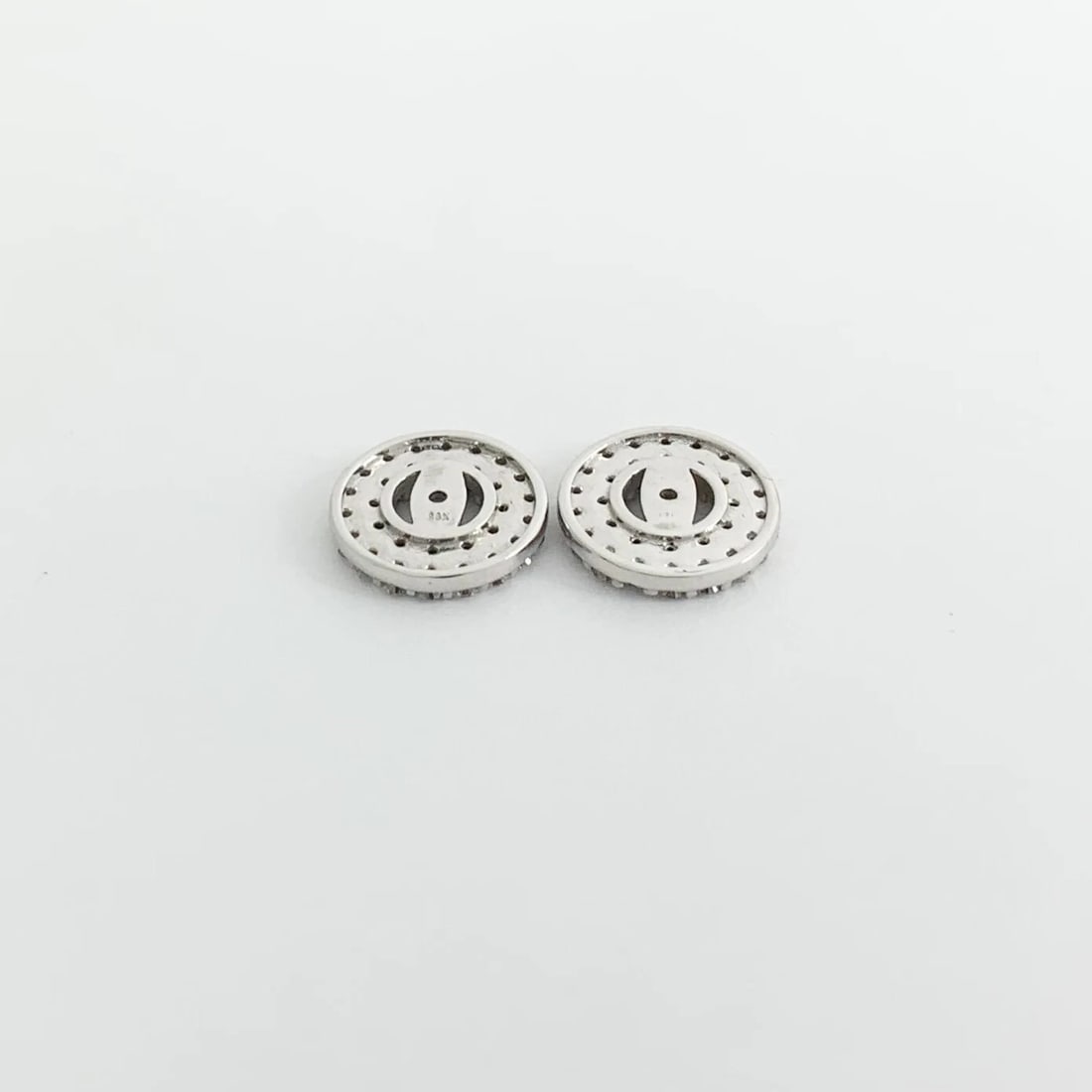 Double Halo Diamond Earring Jackets Enhancers 14K White Gold for 1.00 CTW Studs - 7