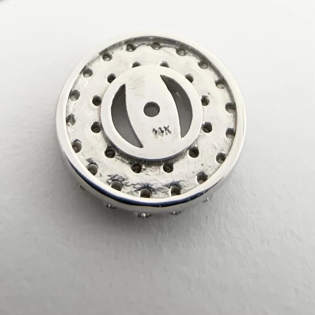 Double Halo Diamond Earring Jackets Enhancers 14K White Gold for 1.00 CTW Studs - 8