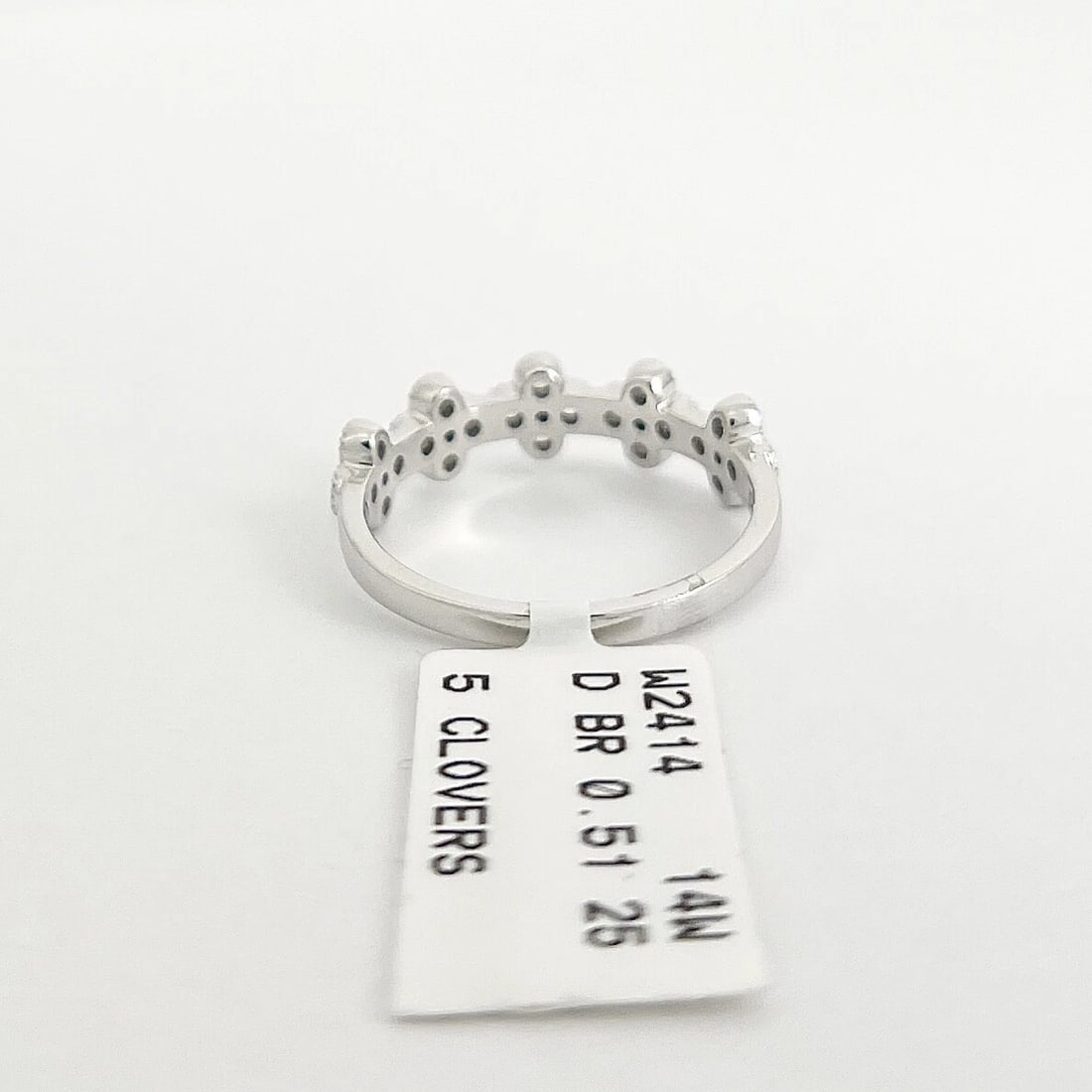 Cluster Diamond Clover Milgrain Statement Ring 14K White Gold, .51 CTW - 7