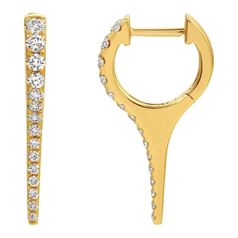 Diamond Dagger Pointed Drop Earrings 14K Yellow Gold, .50 CTW: Title: Diamond Dagger Pointed Drop Earrings 14K Yellow Gold, .50 CTW Description: Diamond Dagger Pointed Drop Earrings 14K Yellow Gold, .50 CTW These are such hot earrings! Diamonds: 30 round cuts .50