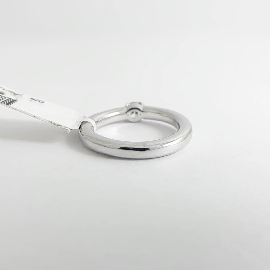 Round Diamond Half Bezel Tube Stackable Solitaire Ring 14K White Gold .25 CT - 10