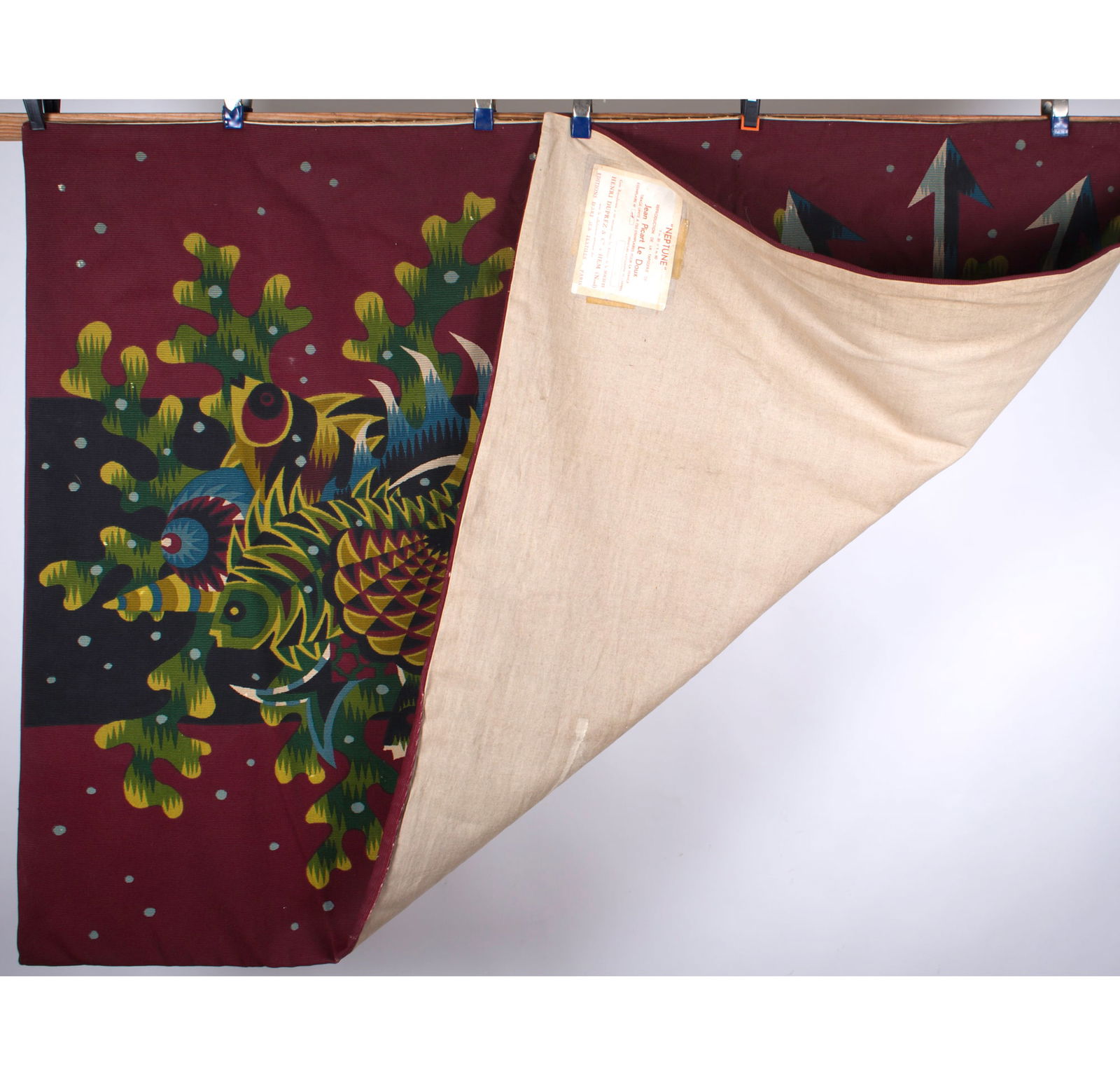 FRENCH TAPESTRY JEAN PICART LEDOUX MODERNIST AUBUSSON Neptune - 5