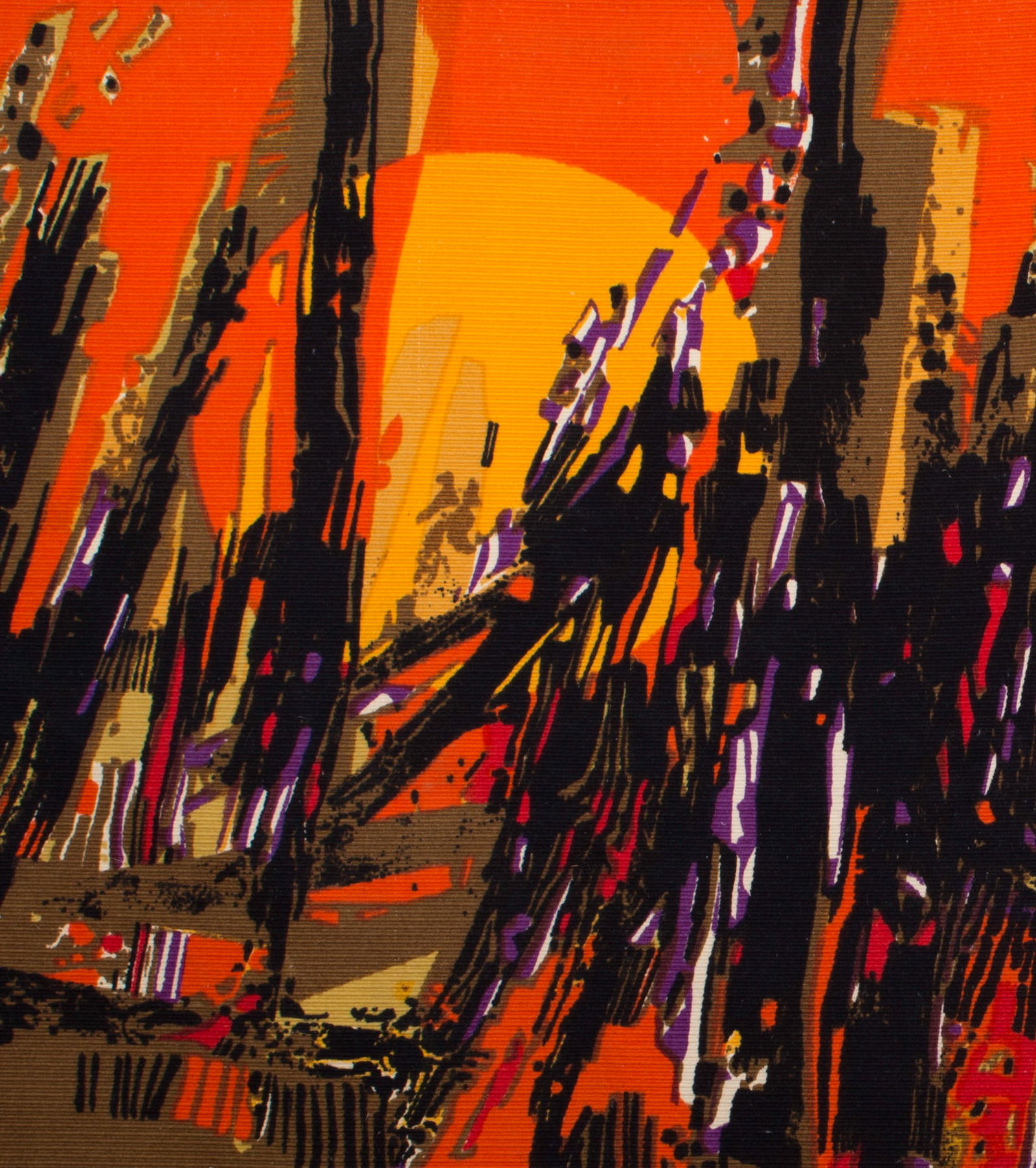 Fumeron tapestry clair bois wool fabric Robert Four signed - 4