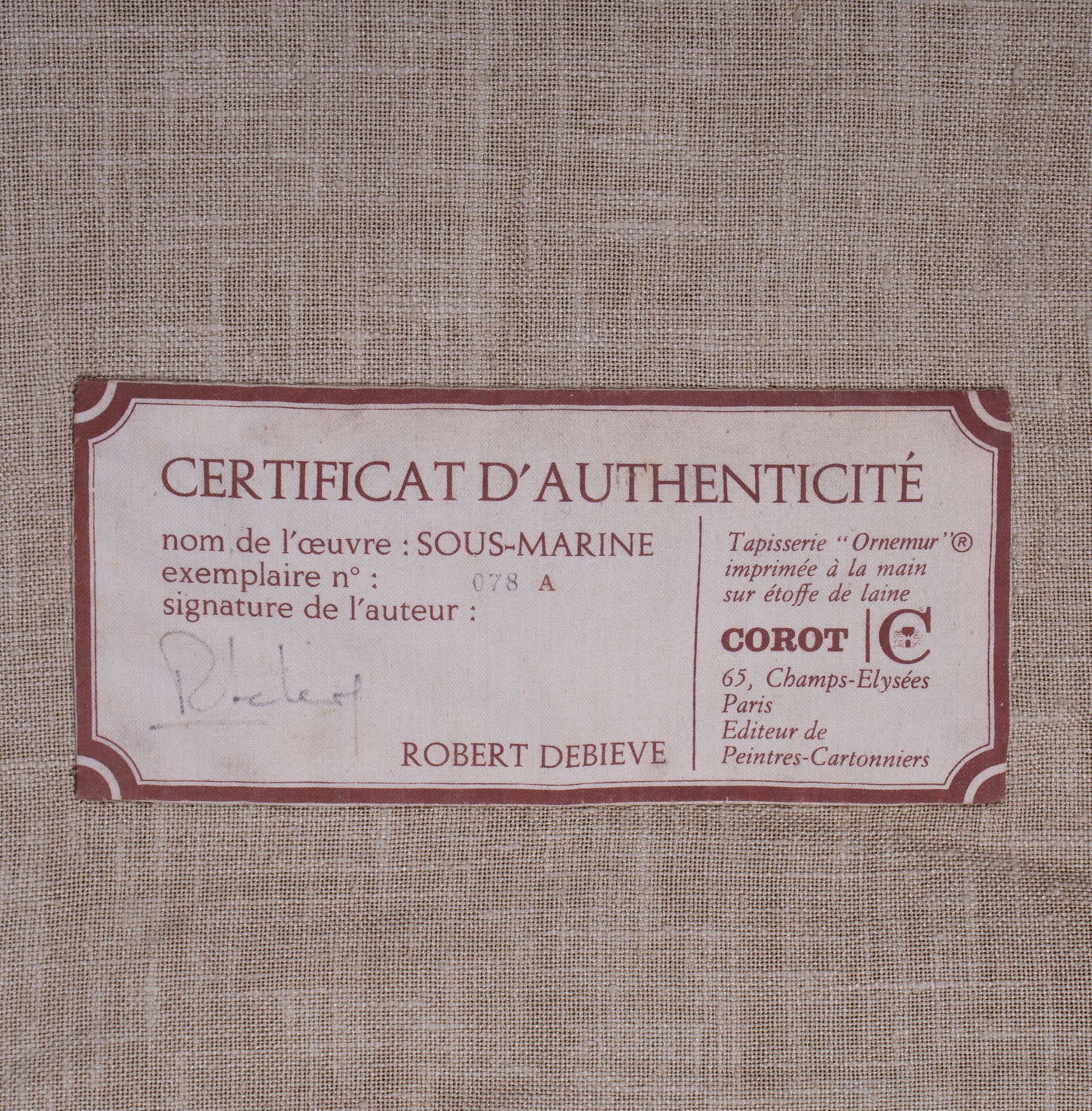 FRENCH TAPESTRY Debieve MODERNIST AUBUSSON seascape - 5