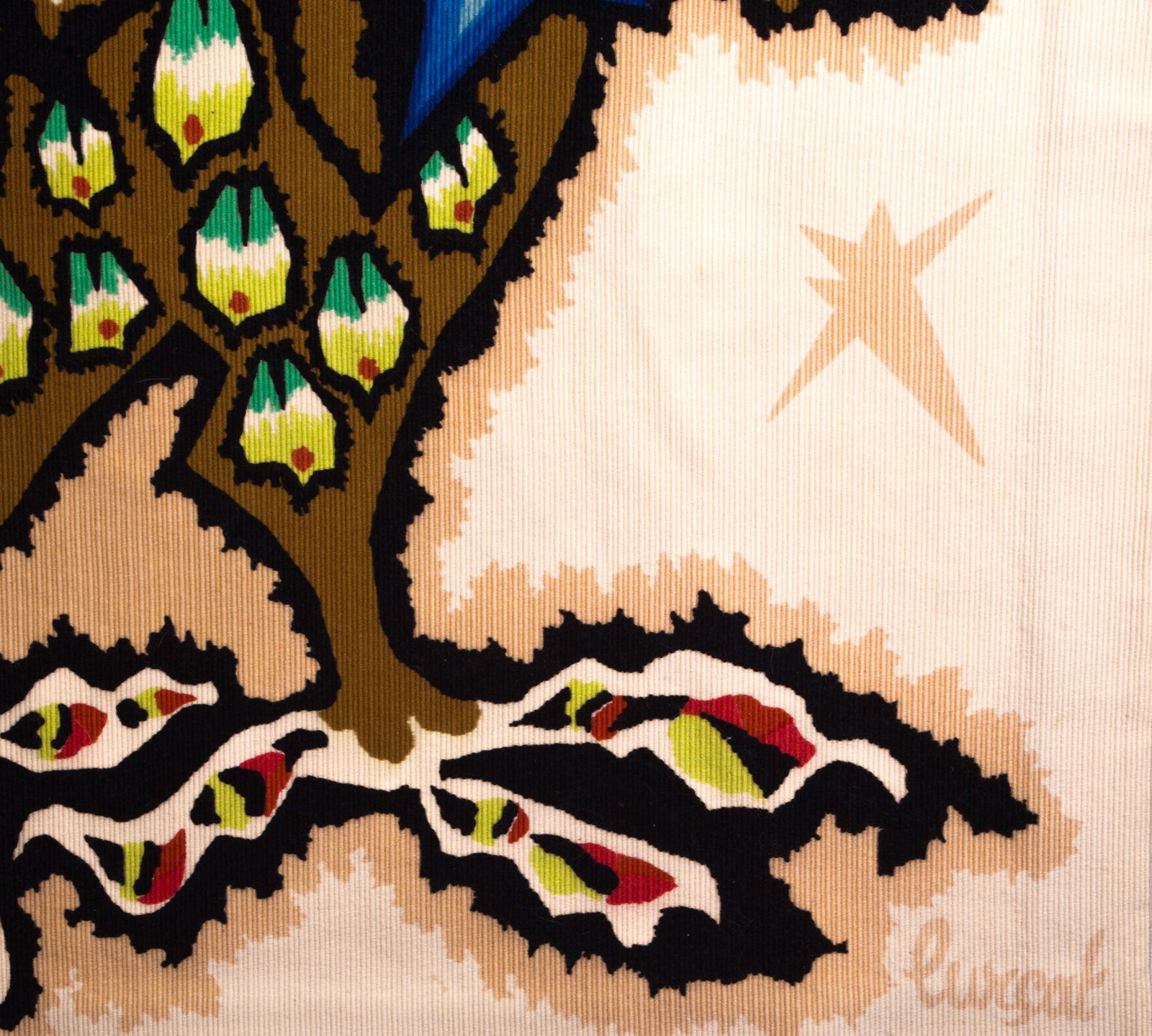 FRENCH hand silkscreen tapestry JEAN Lurcat COROT "le tapageur" - 3