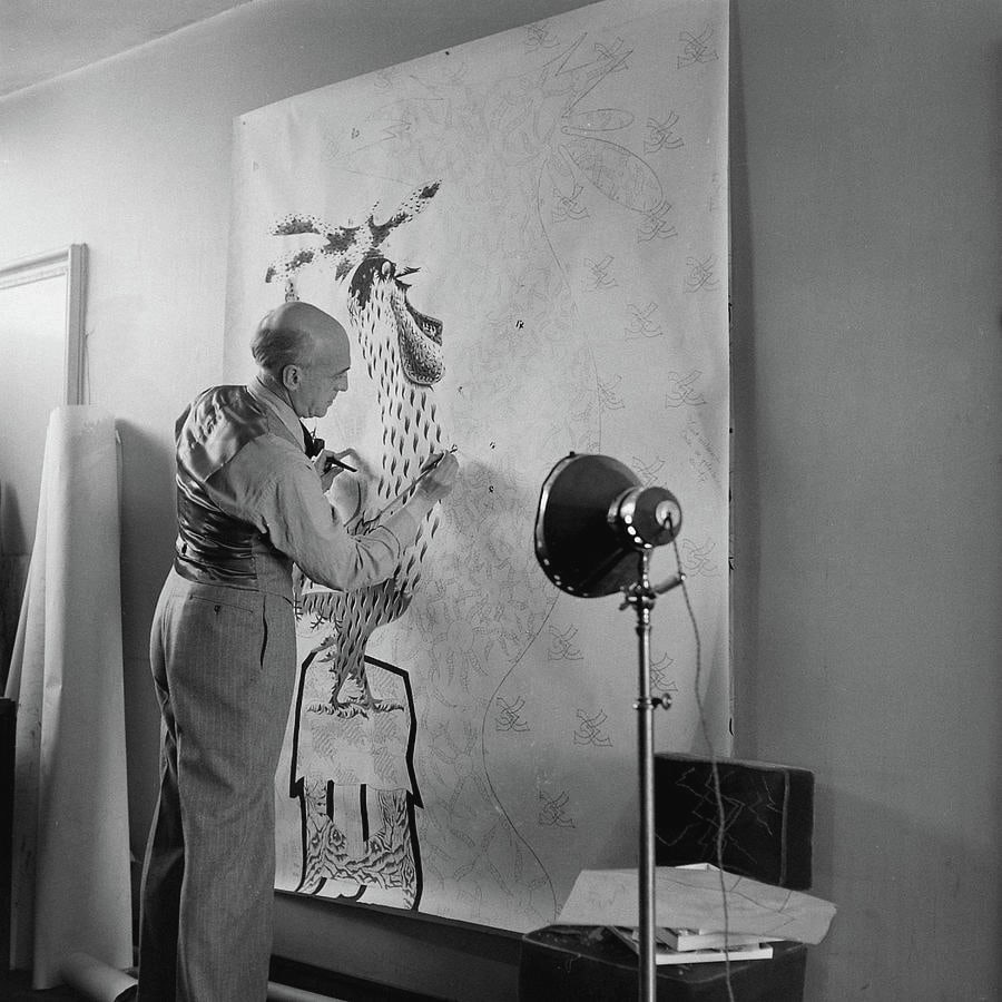 FRENCH hand silkscreen tapestry JEAN Lurcat COROT "le tapageur" - 6