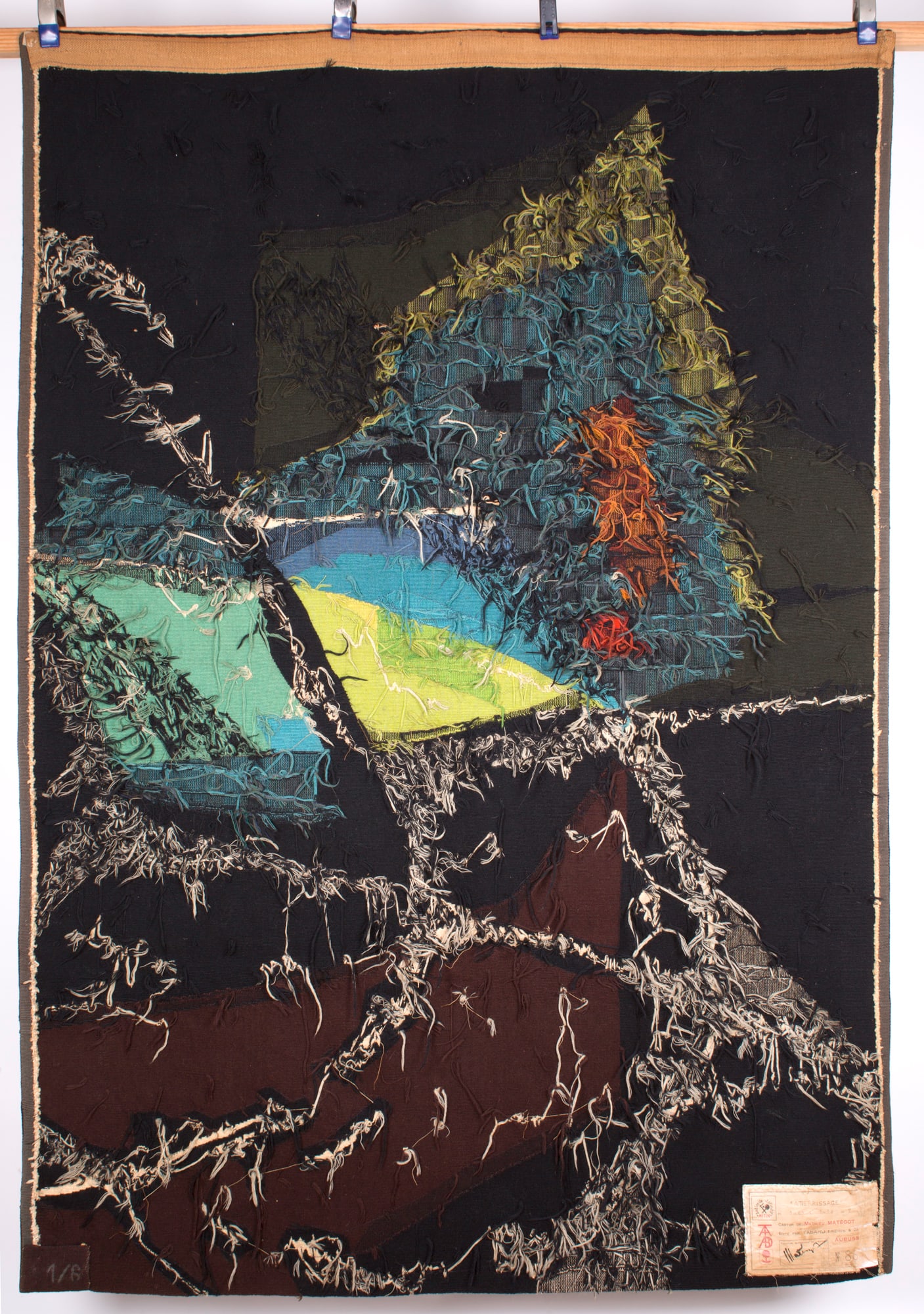 Aubusson Mathieu Mategot tapestry Tabard brother" Atterrisage" signed - 7