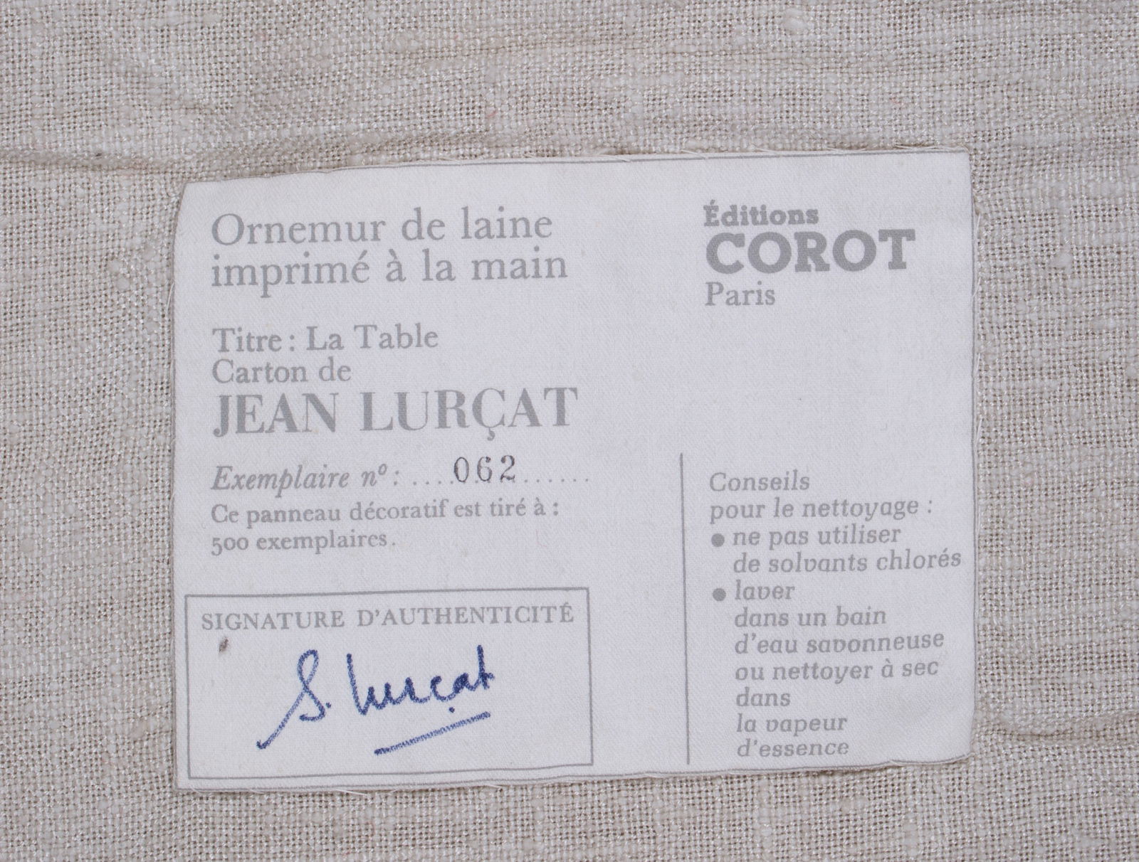 FRENCH silkscreen TAPESTRY JEAN Lurcat MODERNIST AUBUSSON La Table# 2 - 4