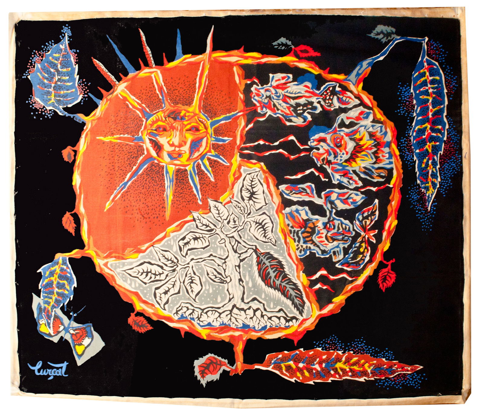 Season sun and rain - Lurcat silkscreen tapestry Aubusson - 3