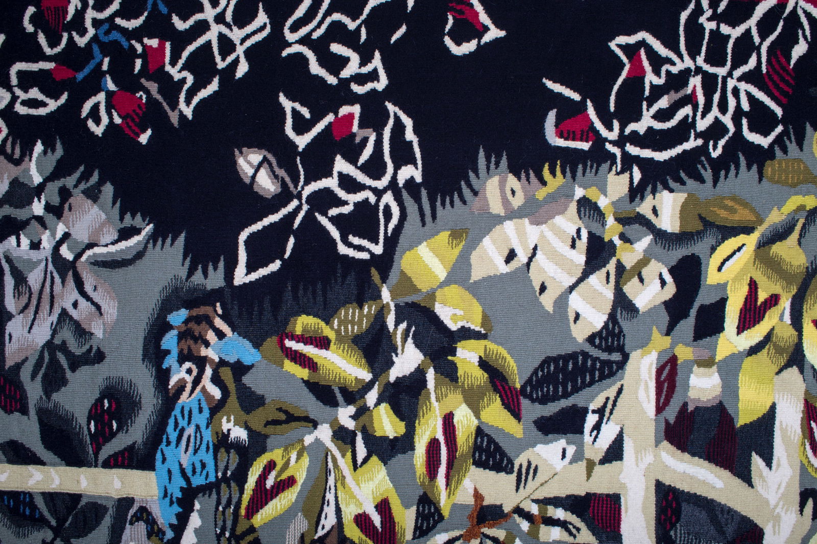 Aubusson Jean Lurcat hand weaved Jardin des coqs Tabard 1939 - 5