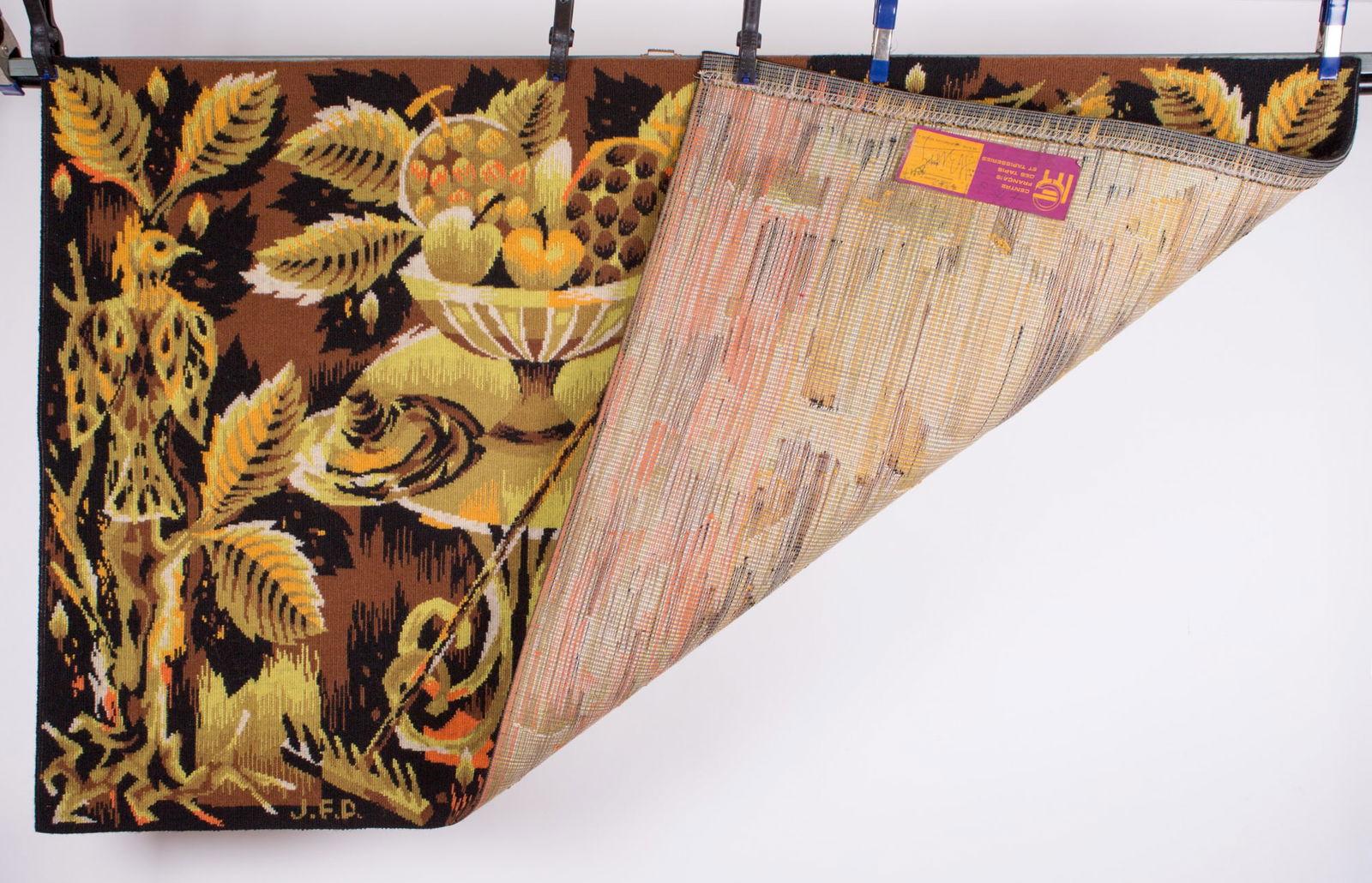 Jean Claude Bissery mid century Autumn wool tapestry on a jacquard metier - 4