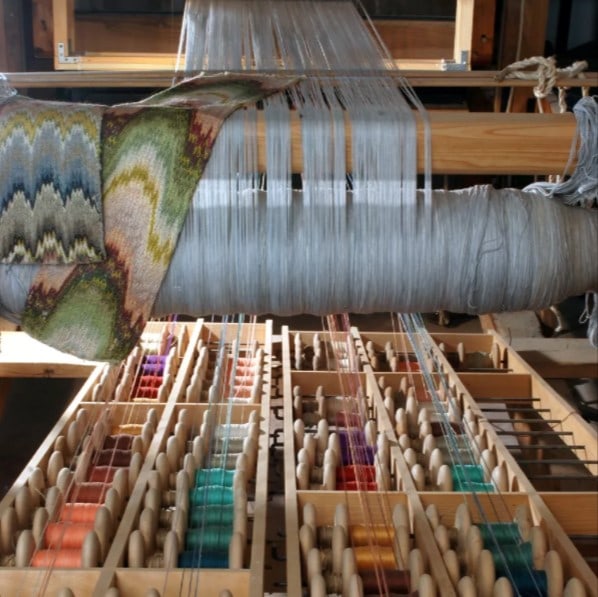 Jean Claude Bissery mid century Autumn wool tapestry on a jacquard metier - 6