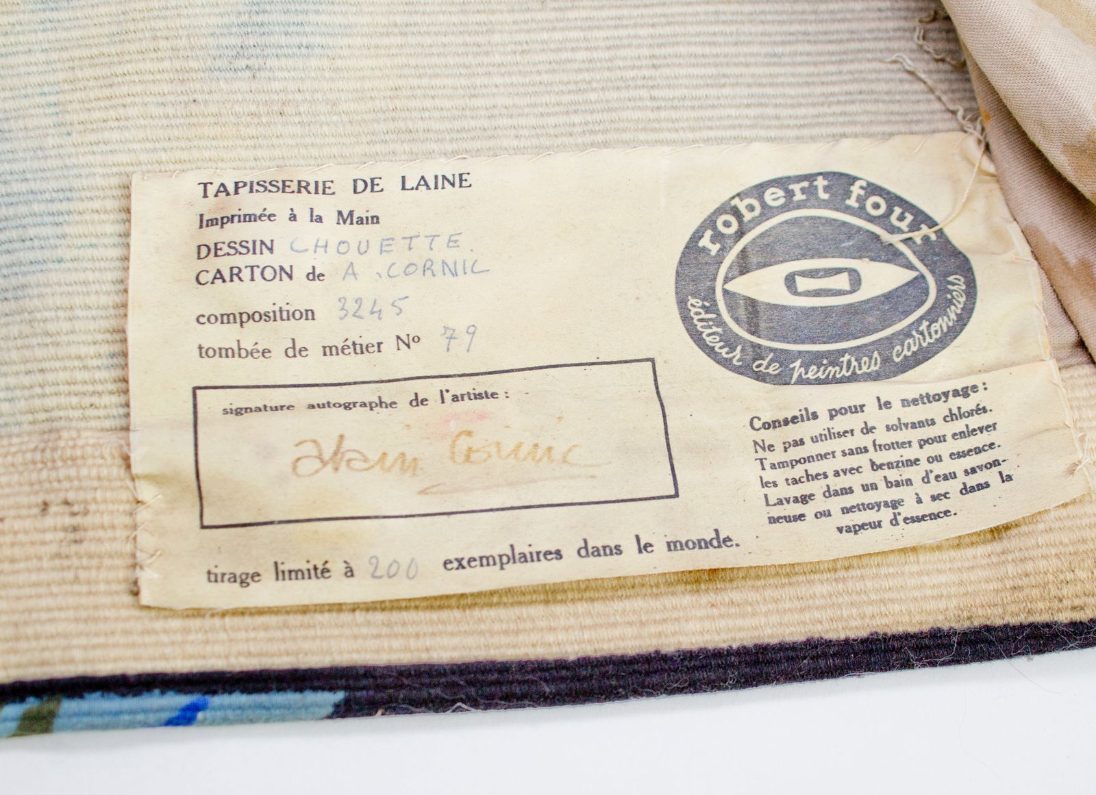 Alain Cornic petit point tapestry Robert Four Aubusson - 5