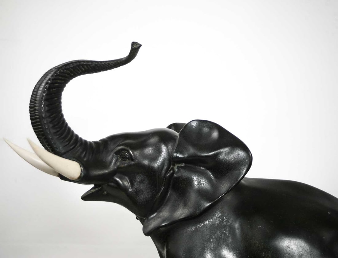 LARGE FRENCH ART DECO ELEPHANTS SCULPTURE IRENEE ROCHARD - 6