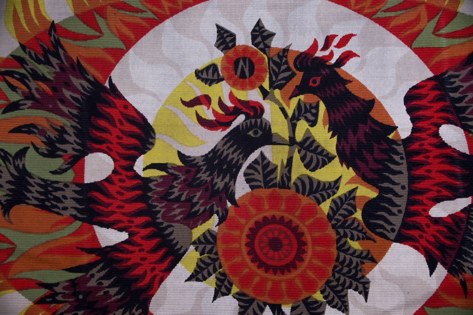 FRENCH silkscreen TAPESTRY ALAIN CORNIC ROBERT FOUR AUBUSSON MIDCENTURY - 2