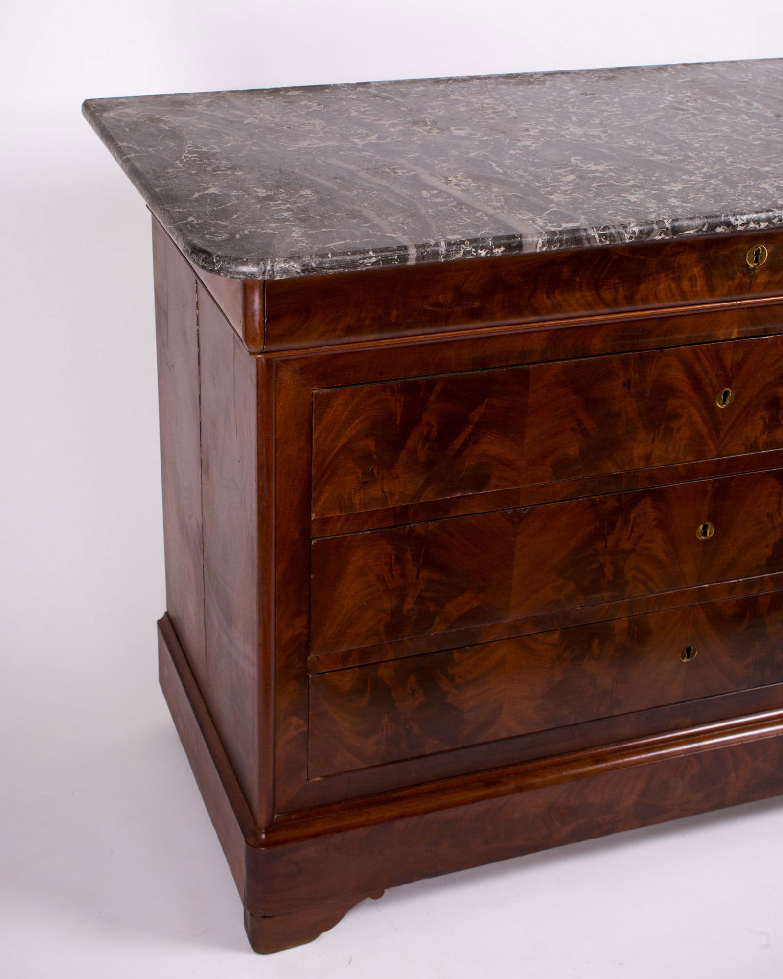 French Marble Top Chest of Drawers Louis Philippe 1840 cubain mahogany - 4