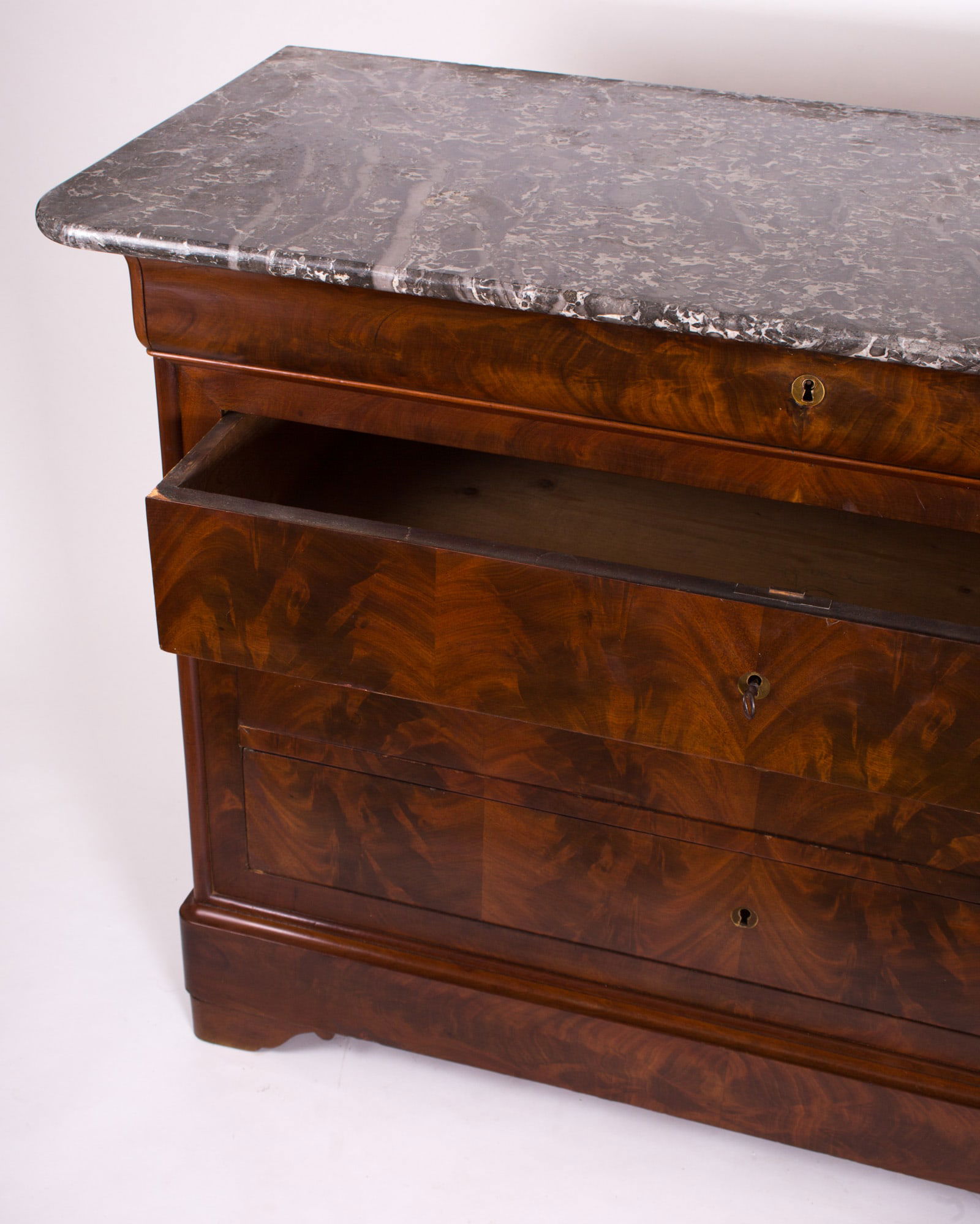 French Marble Top Chest of Drawers Louis Philippe 1840 cubain mahogany - 5