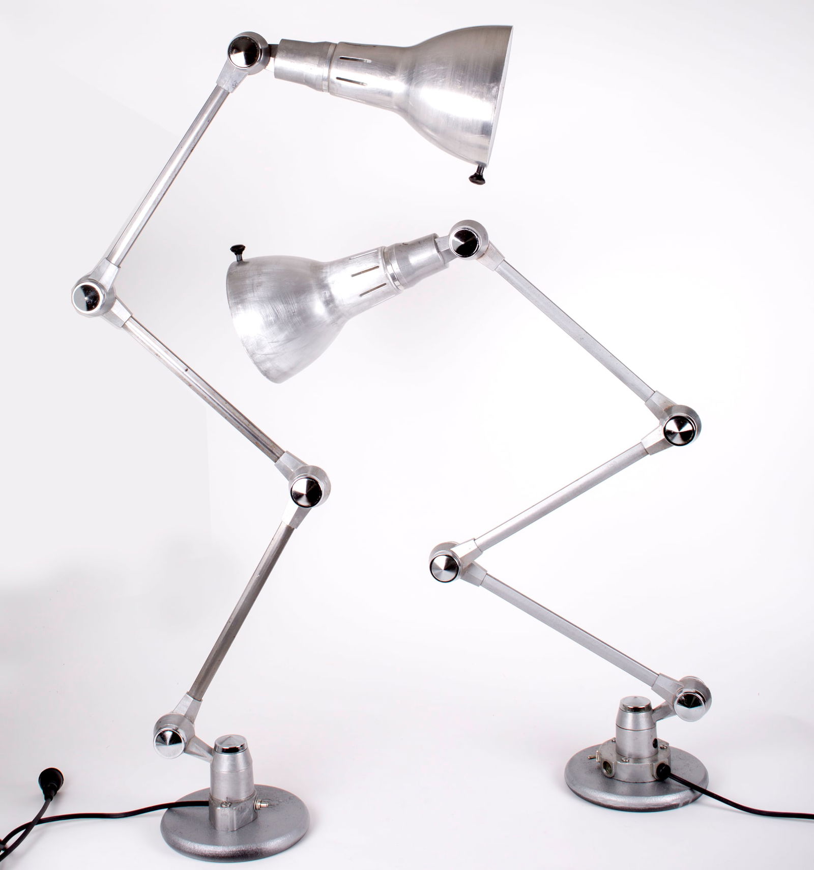 Pair of FRENCH INDUSTRIAL JIELDE MODERNIST LAMP DOMECQ LAC - 4