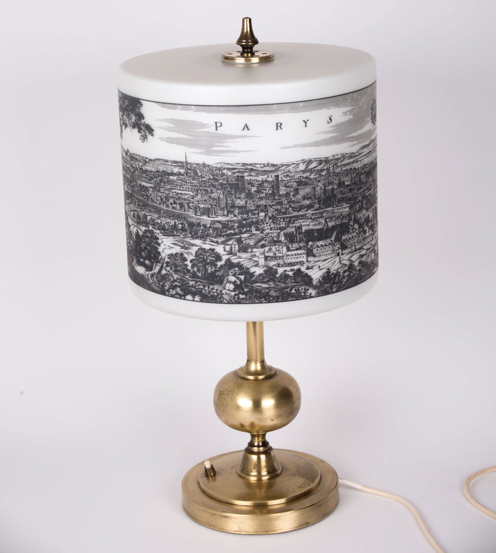 Mid century table lamp opaline in the manner of Fornasetti - 2