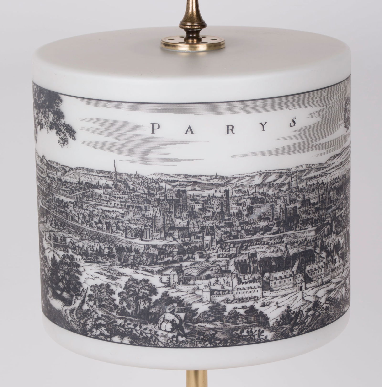 Mid century table lamp opaline in the manner of Fornasetti - 3