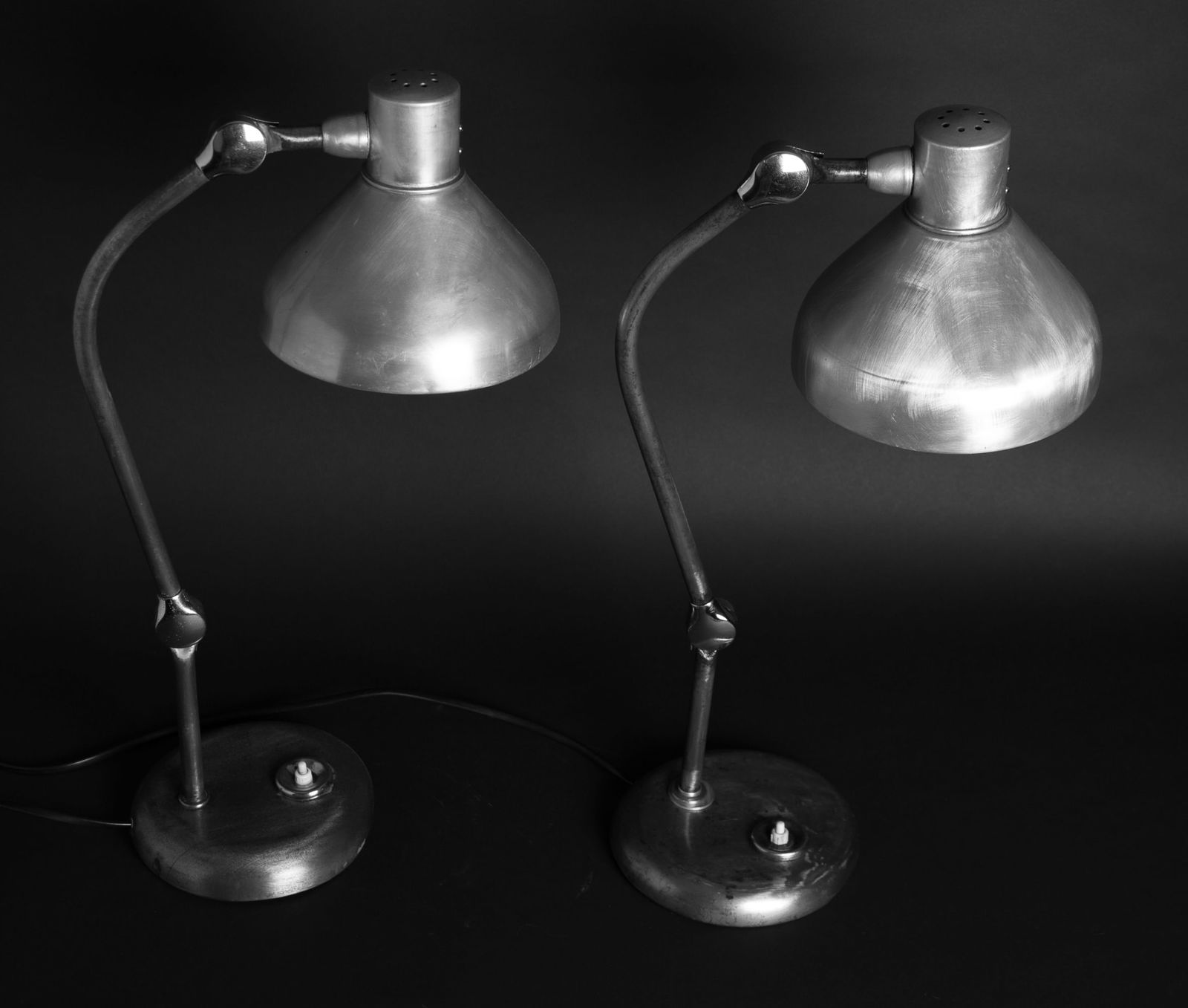 Pair of FRENCH MODERNIST INDUSTRIAL DESK LAMP JUMO GS1 - 7