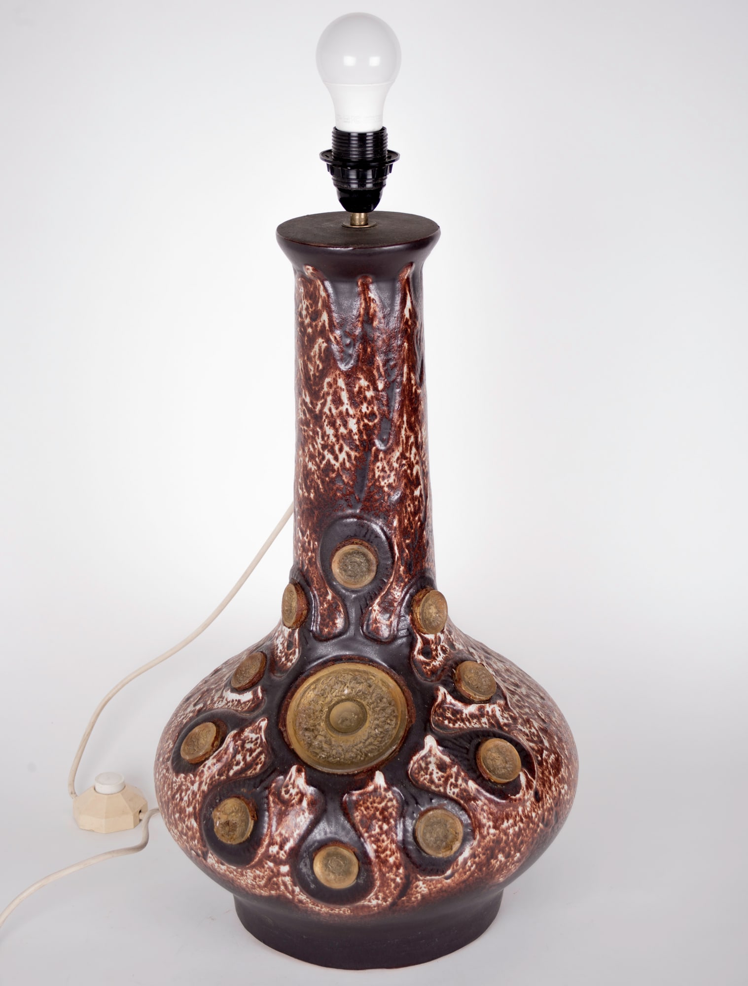 Mid CENTURY French Lamp pottery Accolay ceramic Vallauris Kostanda table lamp (1 of 6)