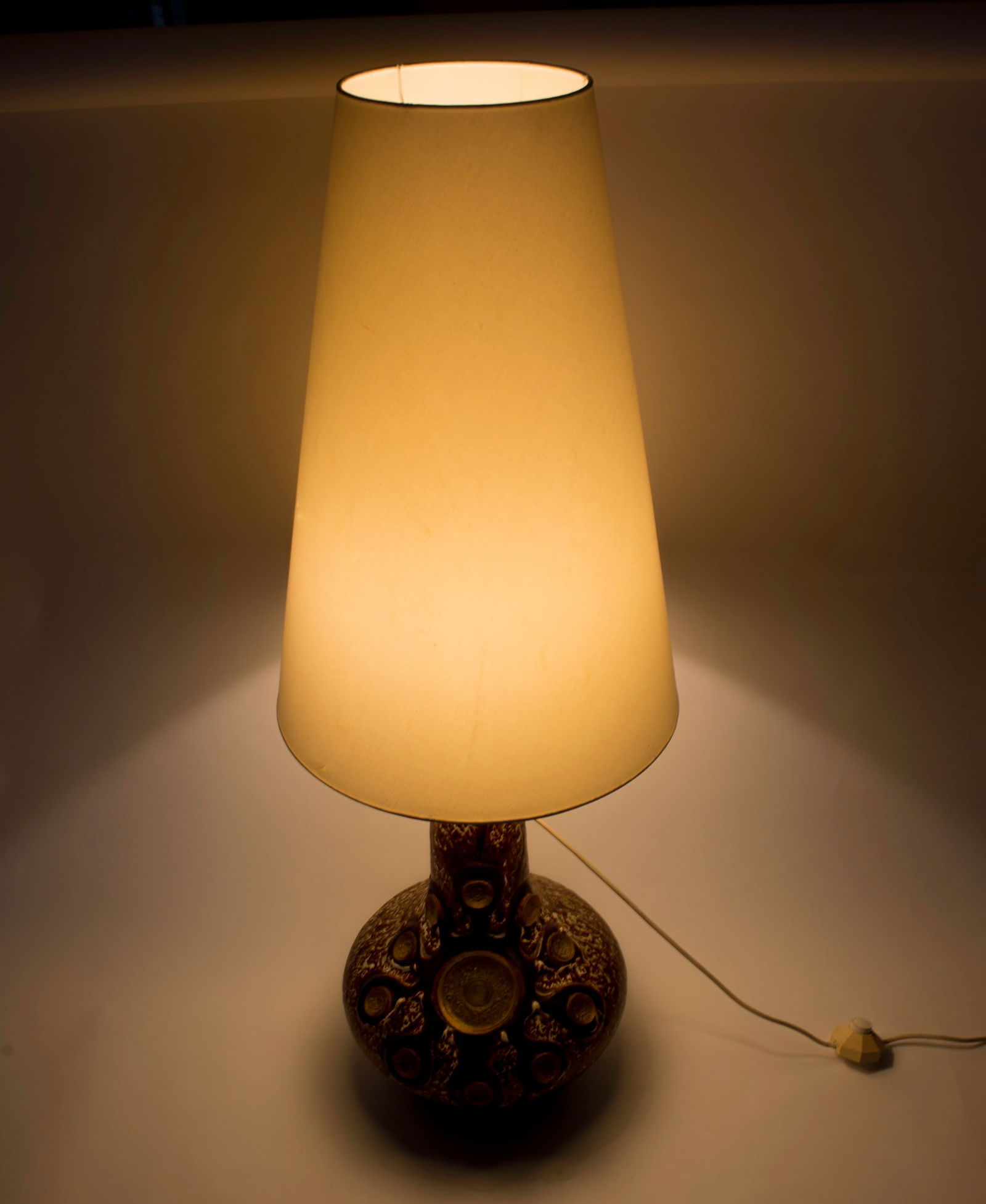 Mid CENTURY French Lamp pottery Accolay ceramic Vallauris Kostanda table lamp - 4